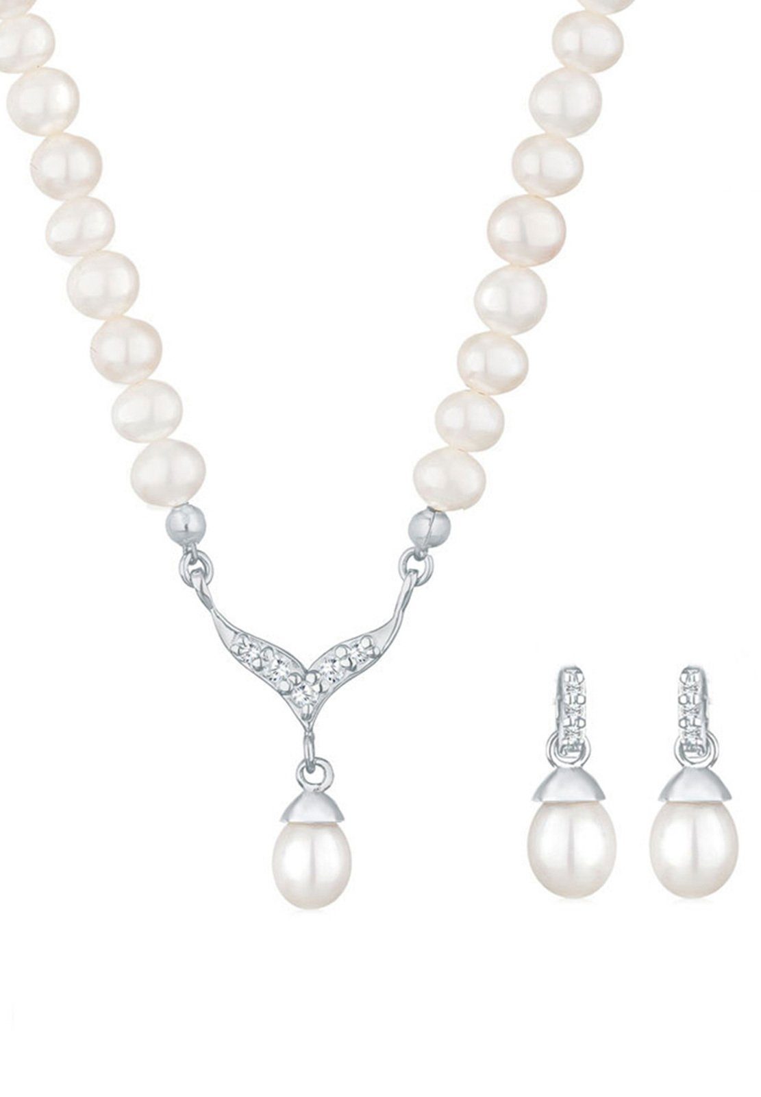 Elli Schmuckset Süßwasserzuchtperlen Weiß 925 Sterling günstig online kaufen