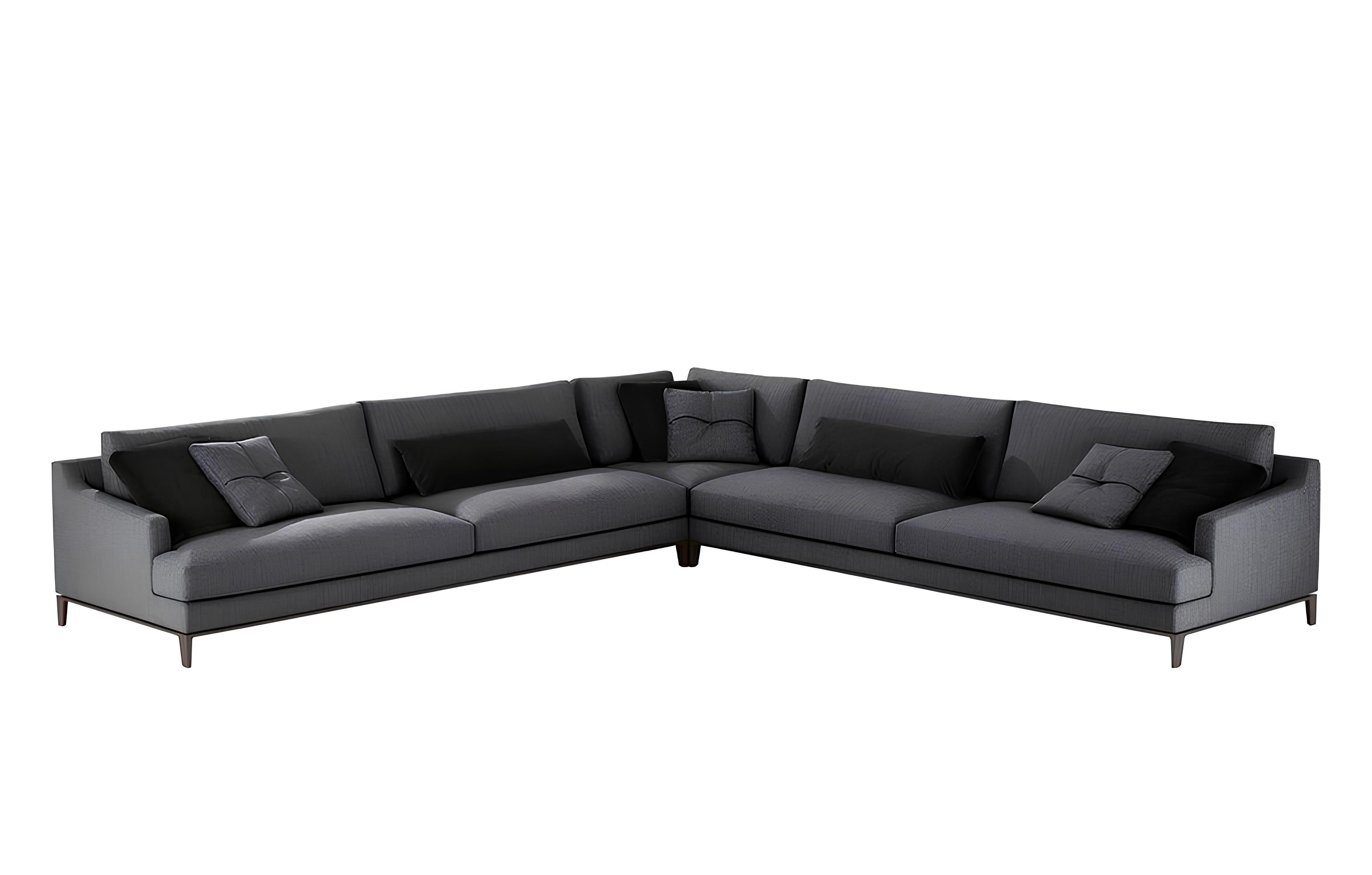 JVmoebel Ecksofa Graues Designer Ecksofa aus Textil mit luxuriösem Polster, Made in Europa