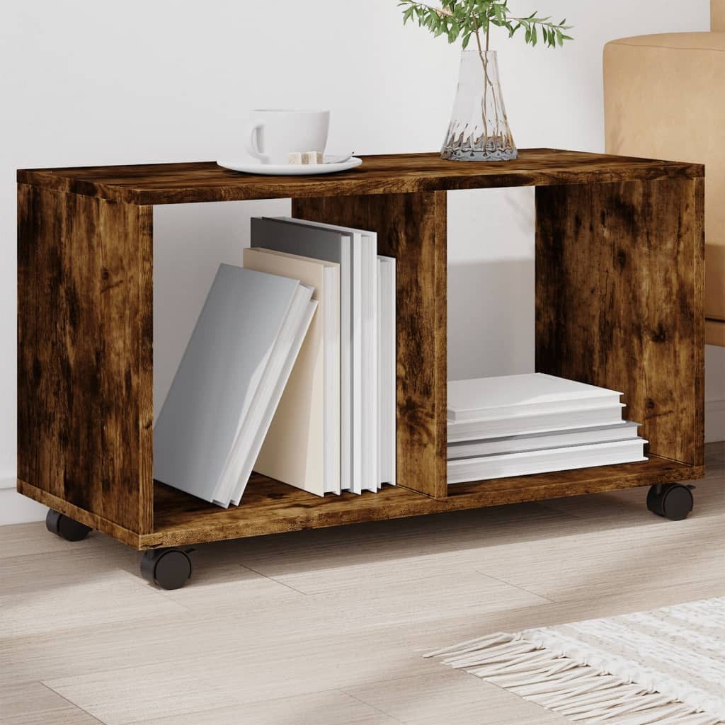 vidaXL Beistelltisch Rollschrank Räuchereiche 72x33x42,5 cm günstig online kaufen