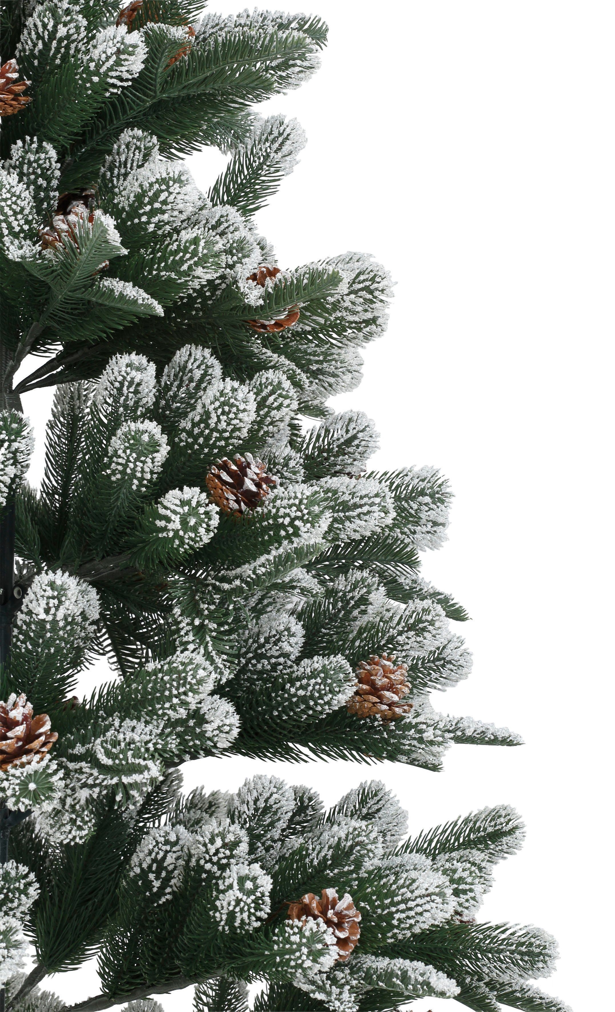 Künstlicher Weihnachtsbaum »Snow on Green«, mit leicht beschneiten Ästen und Tannenzapfen-HomeTrends
