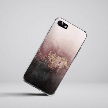 DeinDesign Handyhülle Glitzer Look Staub Elisabeth Fredriksson Pink Sky Dust Gold Print, Apple iPhone 7 Silikon Hülle Bumper Case Handy Schutzhülle