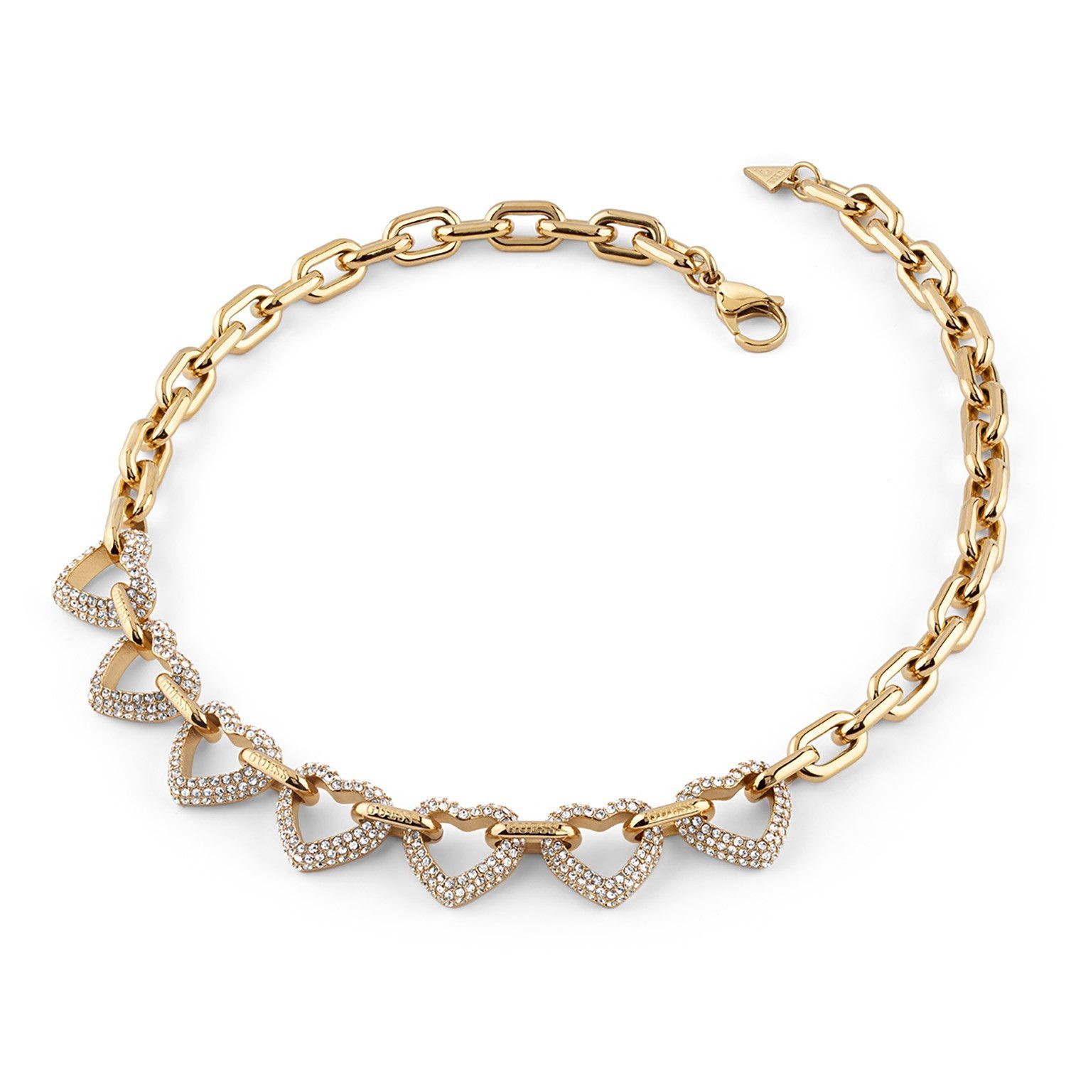 Guess Collier Multi Pavée Herzen Goldfa...