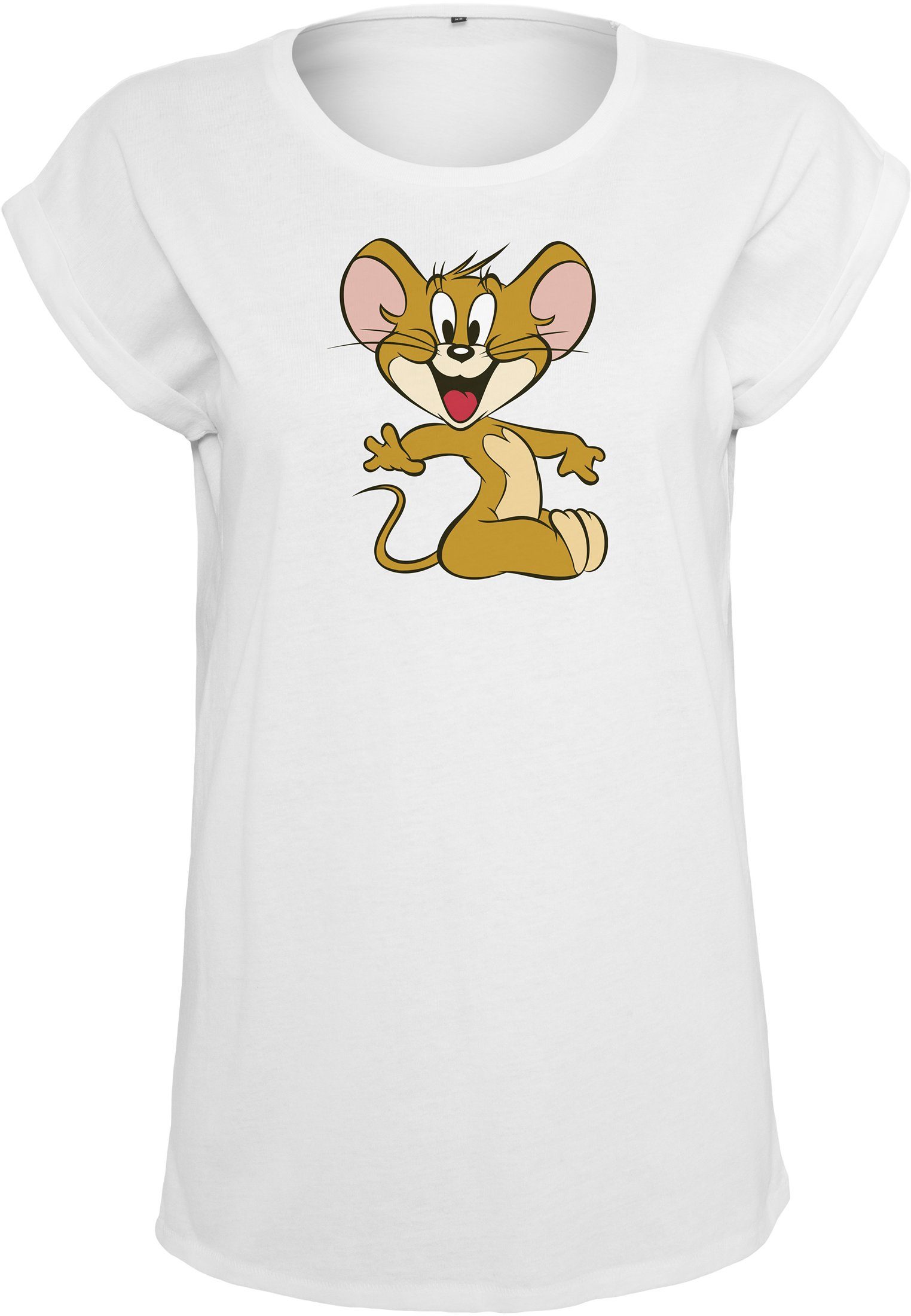 & und Mouse Jerry Print Jerry Damen Front Ladies Tee T-Shirt Shirt Merchcode mit Schlichtes (1-tlg), Tom Tom witzigem