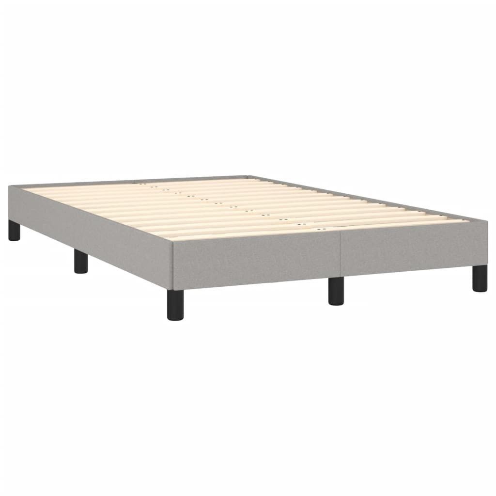 furnicato Bett Hellgraues Stoffbett 193x123x25 cm mit Massivholz und Sperrholz (1-tlg), Atmungsaktives Schlafgestell mit stabilen Beinen für das Schlafzimmer