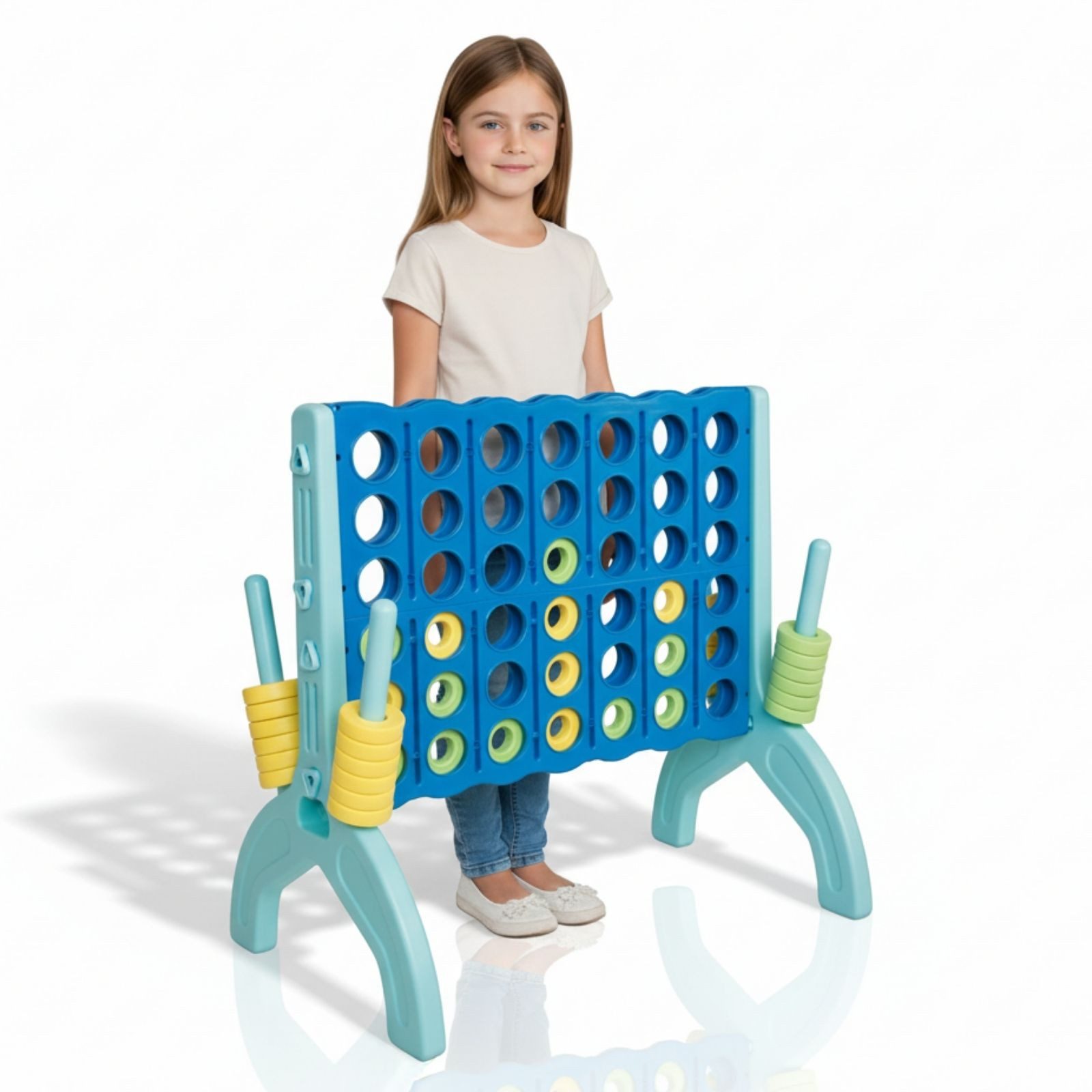 alldoro Spiel XL 4 in einer Reihe, 4 in einer Reihe, großes 4 in einer Reihe Spiel im Jumbo-Format, 2 Spieler, ab 3 Jahren