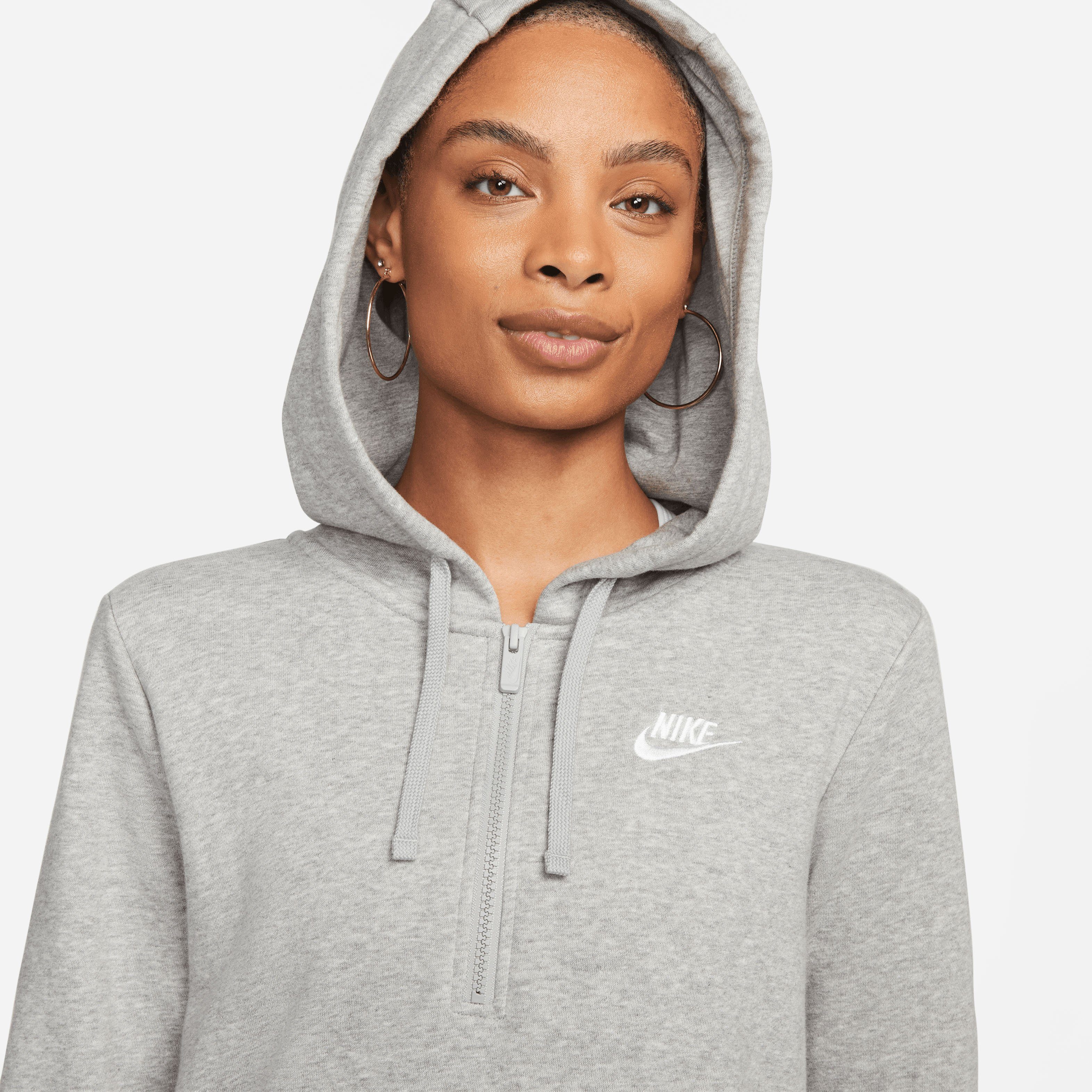 Sportswear Nike HEATHER/WHITE DK GREY Women's Sweatkleid Club Dress Fleece