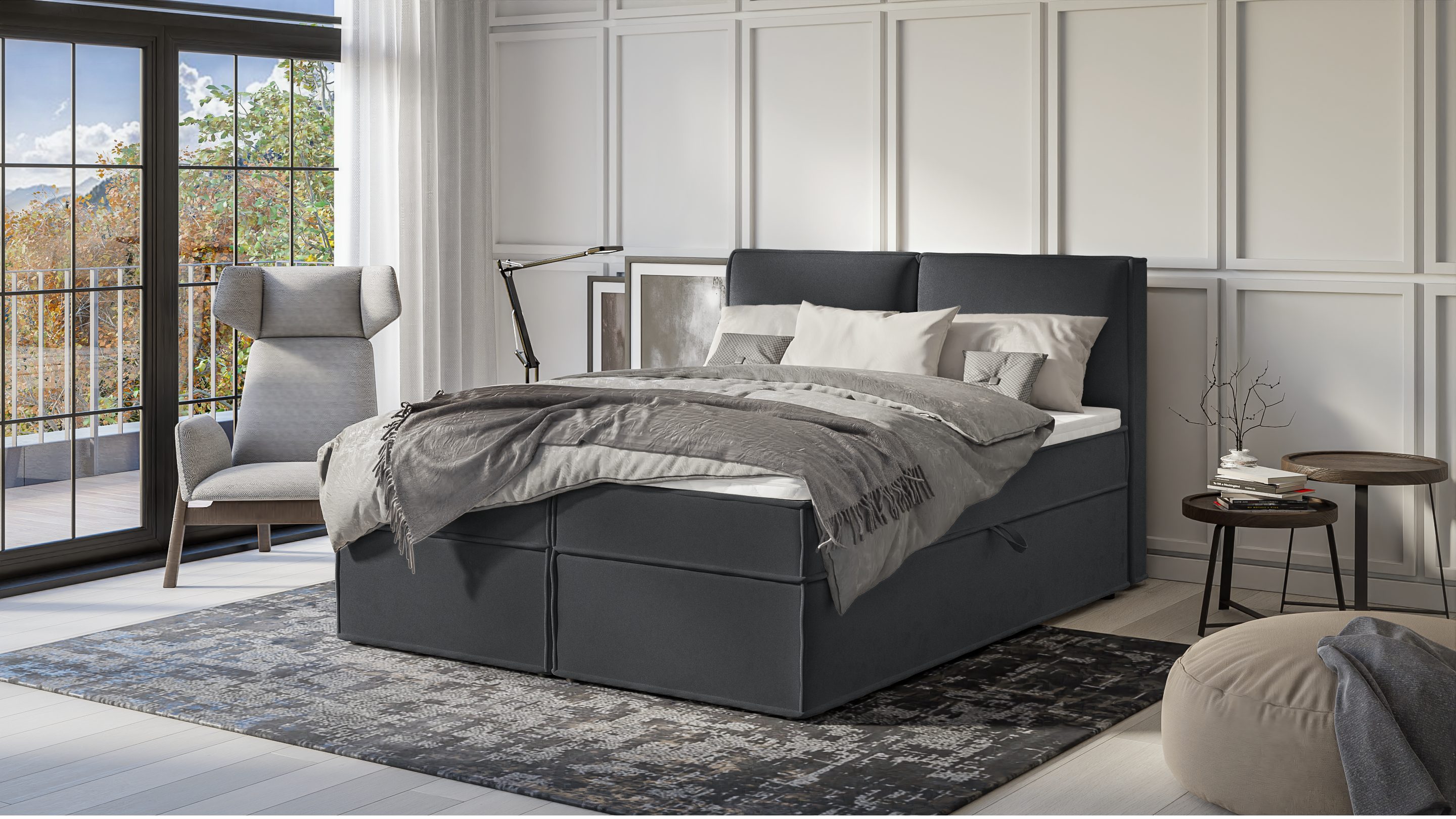S-Style Möbel Boxspringbett Plaza mit Topper günstig online kaufen
