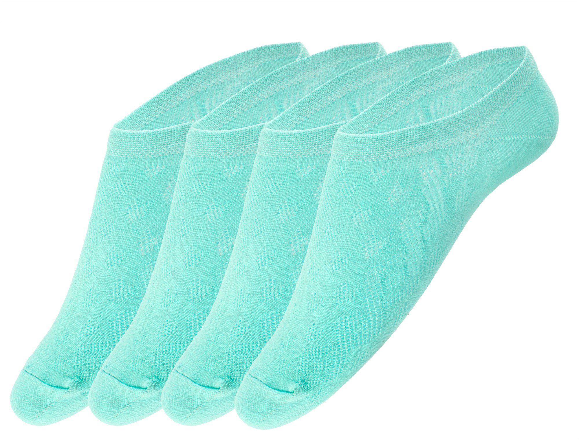 Sneakersocken 4 Paar atmungsaktive rutschfeste Sneaker Socken für Damen Füßlinge