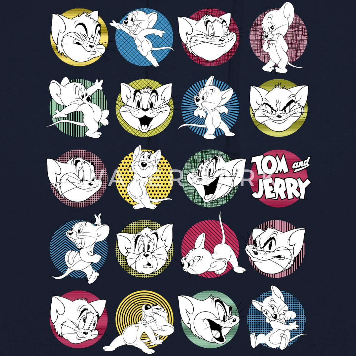 Spreadshirt Hoodie Tom Und Jerry Ikonische Ausdrücke Unisex Hoodie (1-tlg)