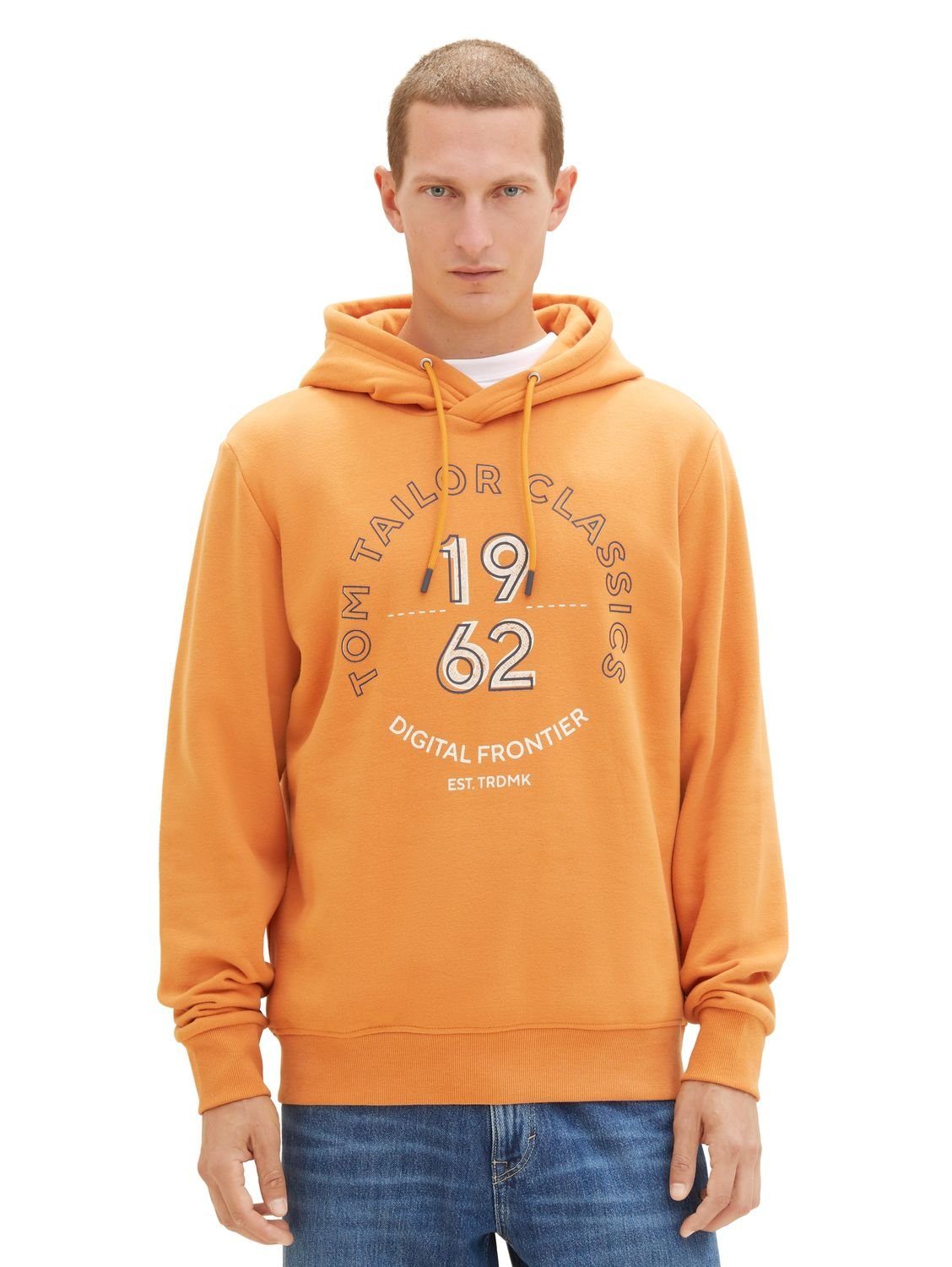 TOM TAILOR Hoodie PRINTED aus Baumwollmix