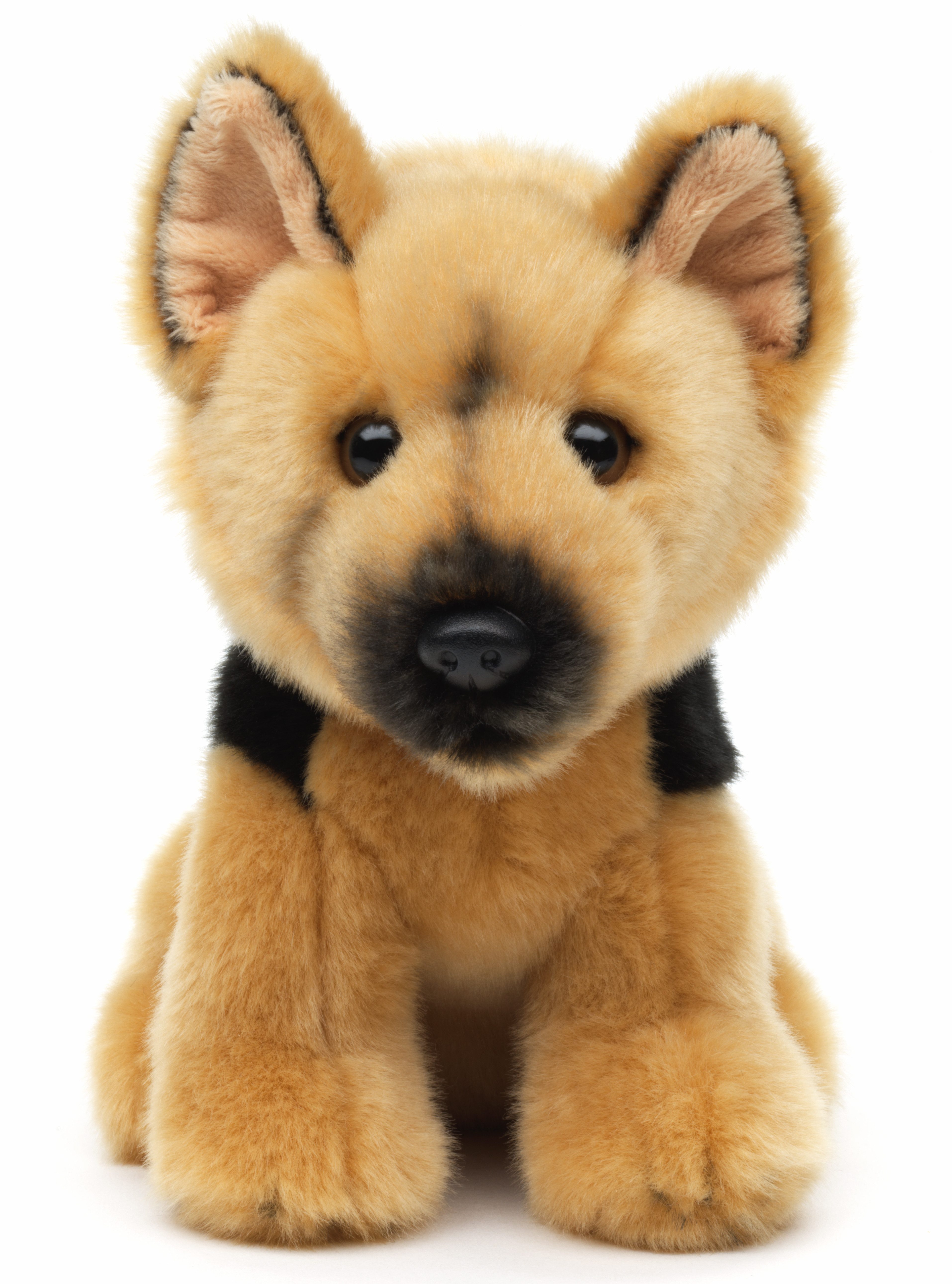 Uni-Toys Kuscheltier Deutscher Schäferhund, sitzend - 19 cm (Höhe) - Plüschtier, zu 100 % recyceltes Füllmaterial