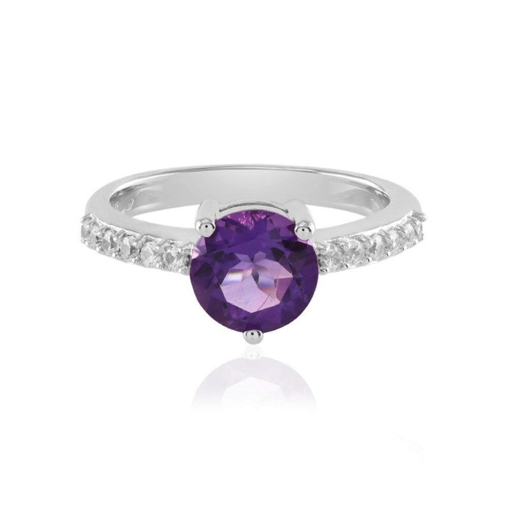 Cavill Silberring Cavill Silberring Sibirischer Amethyst 1,13 ct Zirkone platin (1-tlg)