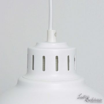Licht-Erlebnisse Pendelleuchte SVEN, ohne Leuchtmittel, Hängelampe Esszimmer Weiß 2-flammig E27 Metall Vintage Design
