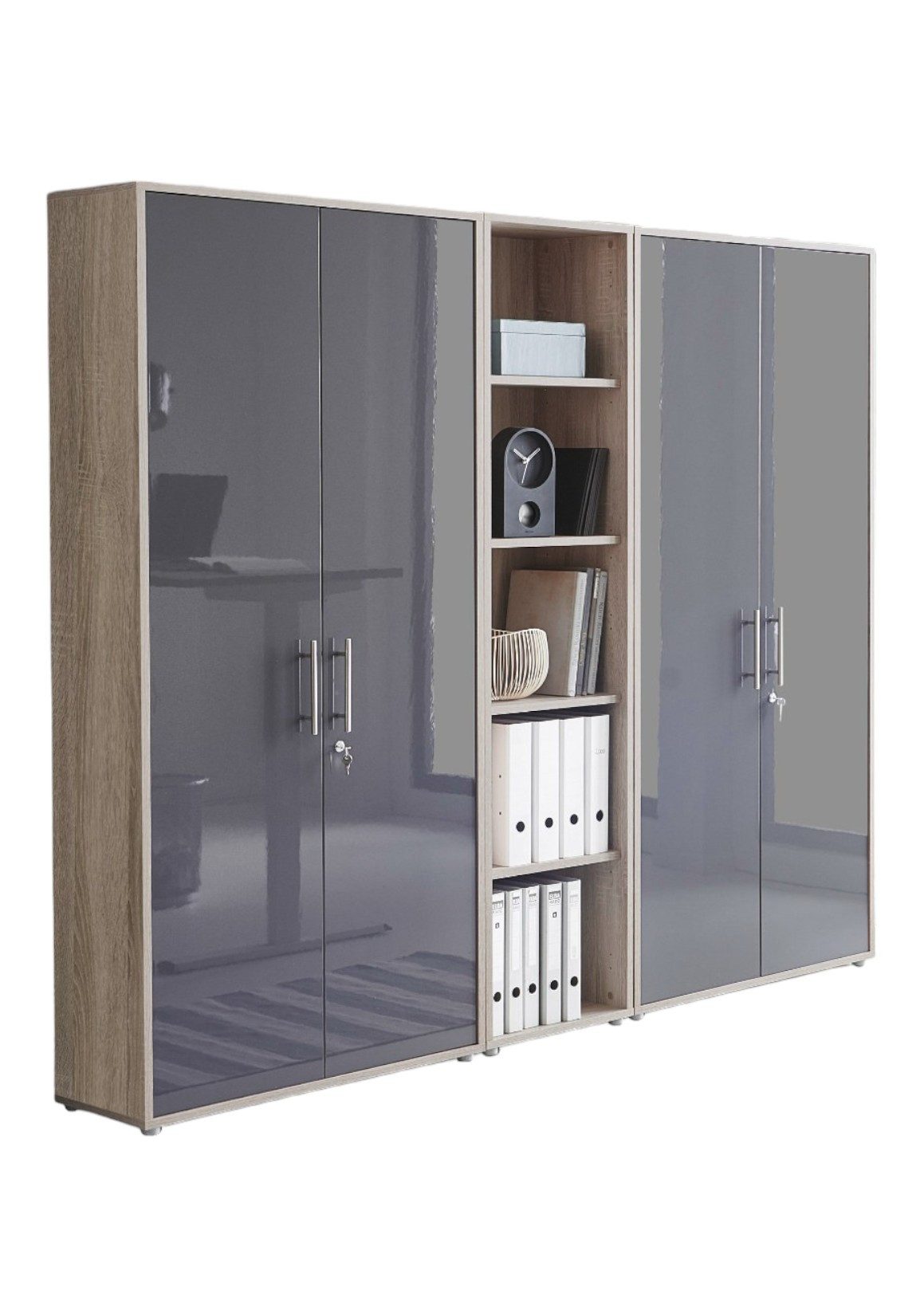 moebel-dich-auf Aktenschrank OFFICE EDITION (Set 10, Büroschrank abschließbar mit Metallgriffen) Made in Germany