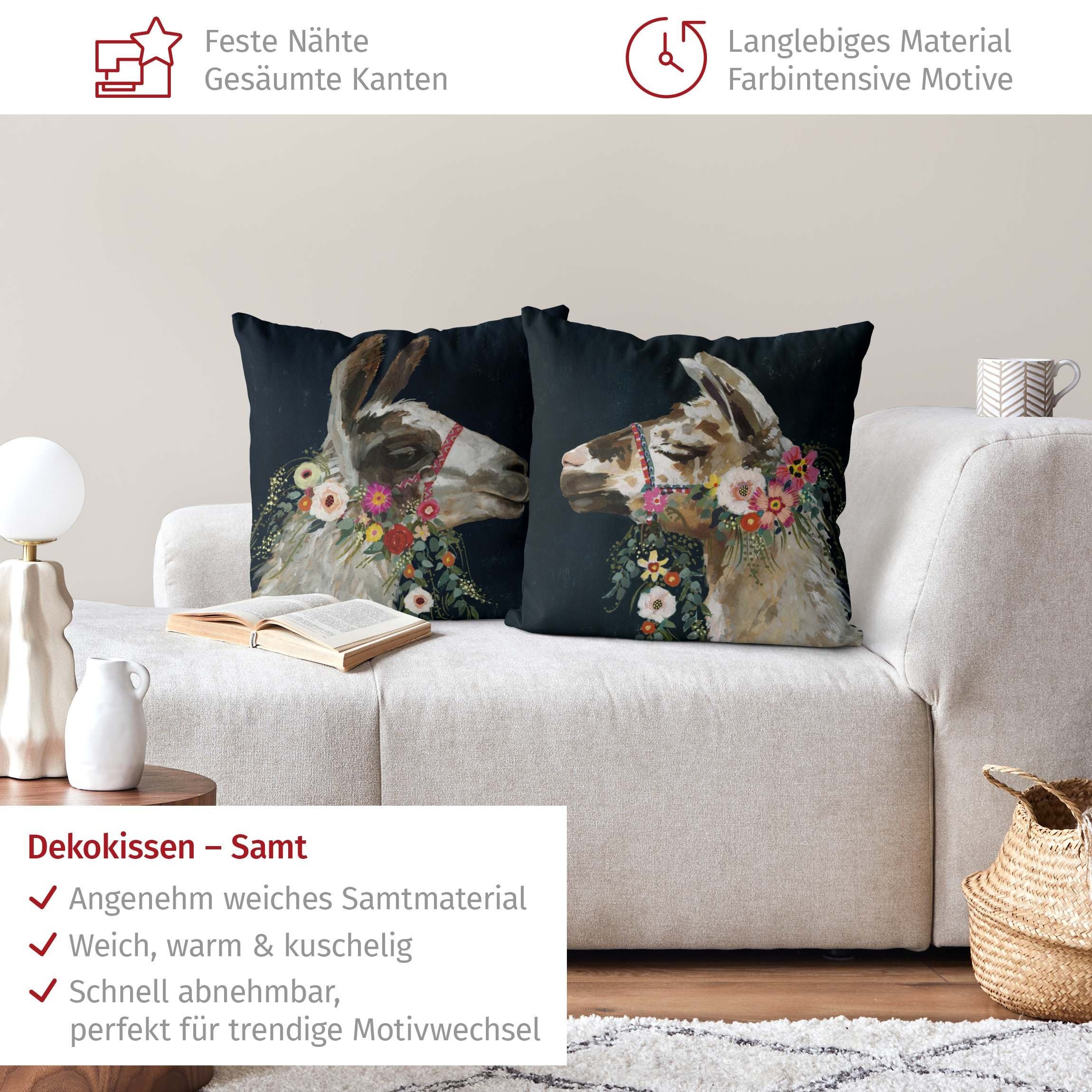 Bilderdepot24 Dekokissen 2-teilig drinnen Kissenhülle/ Sofakissen/ Zierkissen Kissenhülle schwa, Bezug Aquarell mit / ohne Füllung Zierkissen Outdoor Sofa Bett