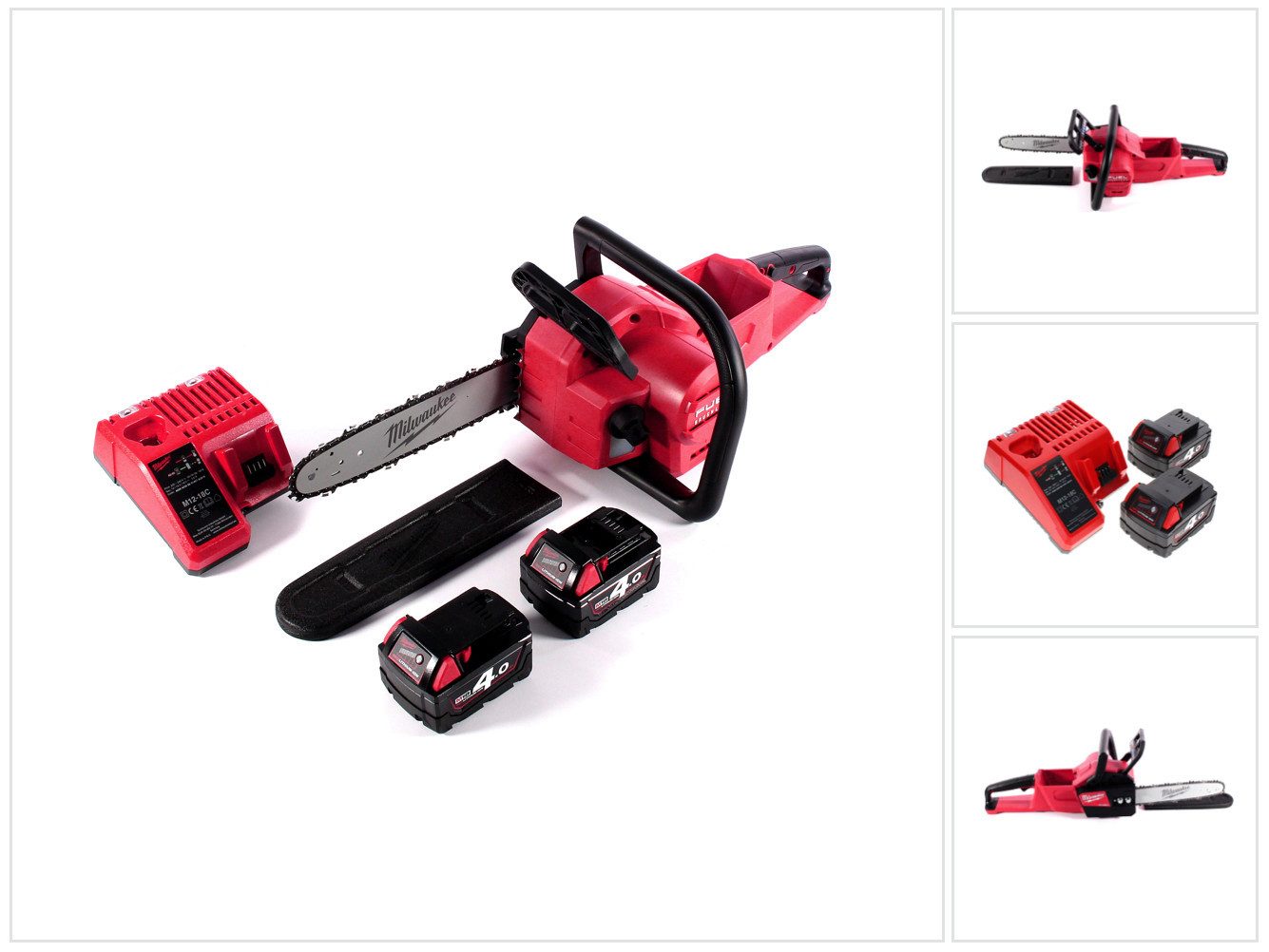 Milwaukee Benzin-Kettensäge M18 FCHSC-402C Akku Kettensäge 18 V 30 cm Brushless + 2x Akku 4,0 Ah