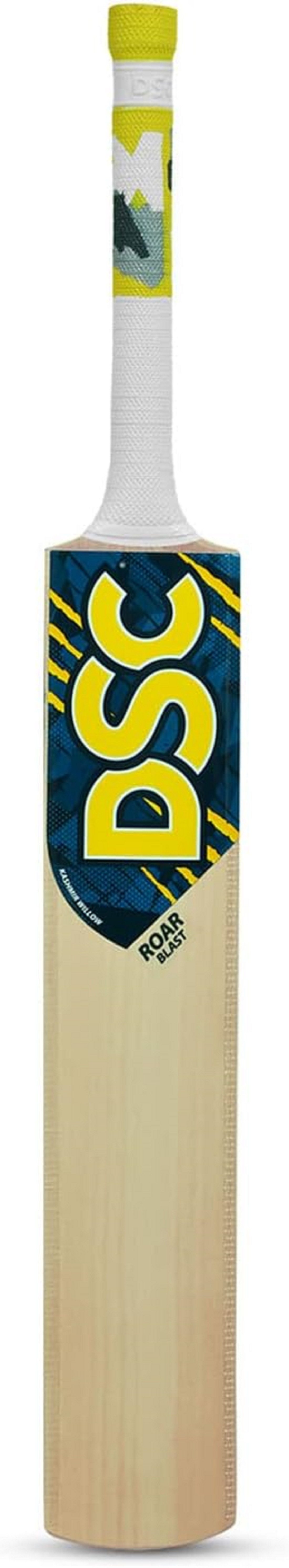 DSC Badmintonschläger Roar Blast Kashmir Willow Cricket Schläger Für Männer und Jungen, Holz, (1 Cricket Bat, Für dominante Schläge, Lederschläger Spielbereit), Leichtgewicht, Kostenlose Hülle