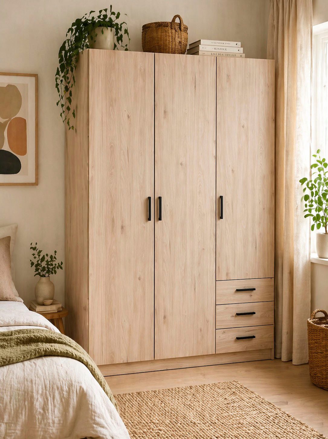 Home affaire Kleiderschrank Sprint, viel Stauraum, robuste Qualität, 3 Breiten 98, 147, 195 cm Breite 98,5/147 oder 195,5 cm, je mit Einlegeböden und Kleiderstange