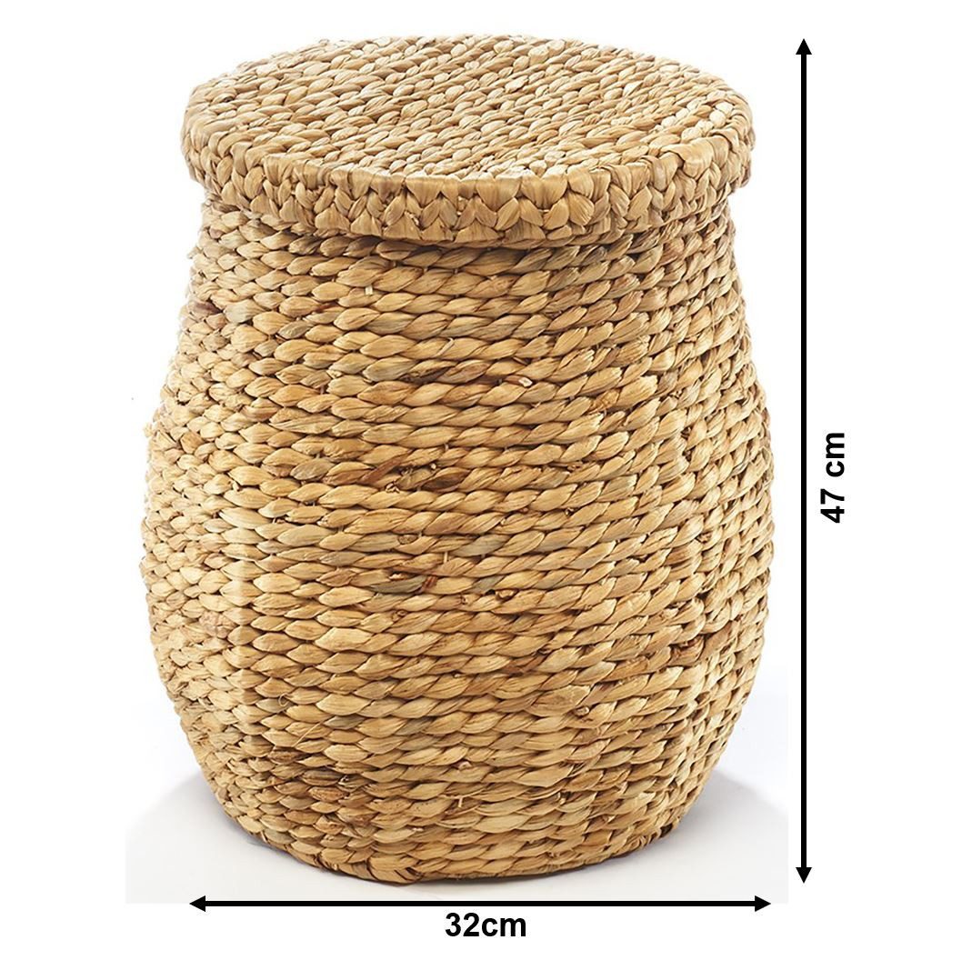 Kobolo Wäschekorb Aufbewahrungskorb aus Wasserhyazinthe mit Deckel (mit Dec günstig online kaufen