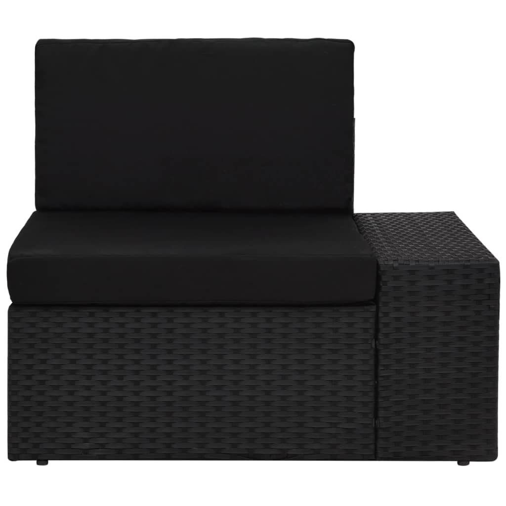 5-tlg. Rattan Garten-Lounge-Set vidaXL Schwarz, Poly (5-tlg) Gartenlounge-Set