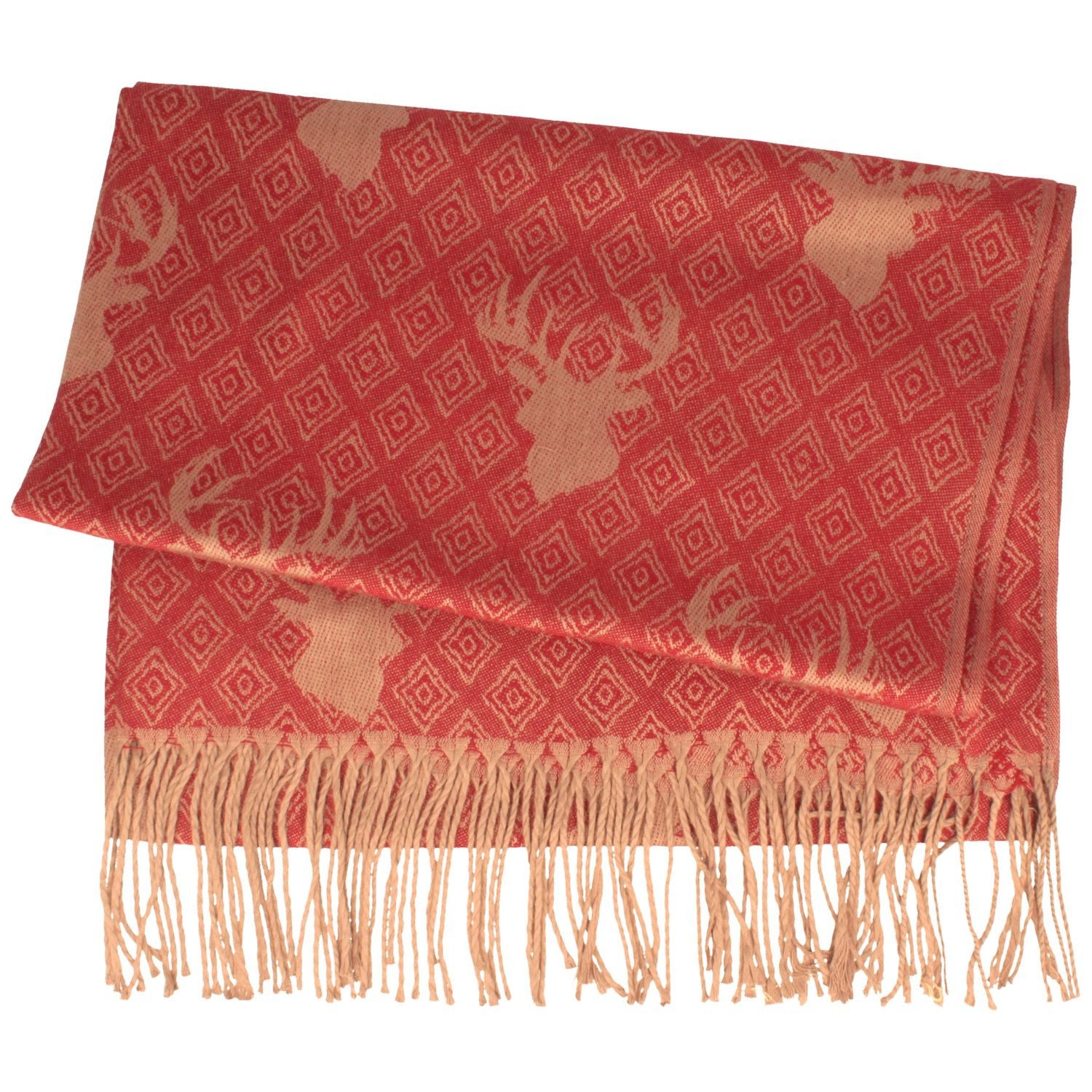 Breiter Schal, Trachtenschal mit Hirsch Design