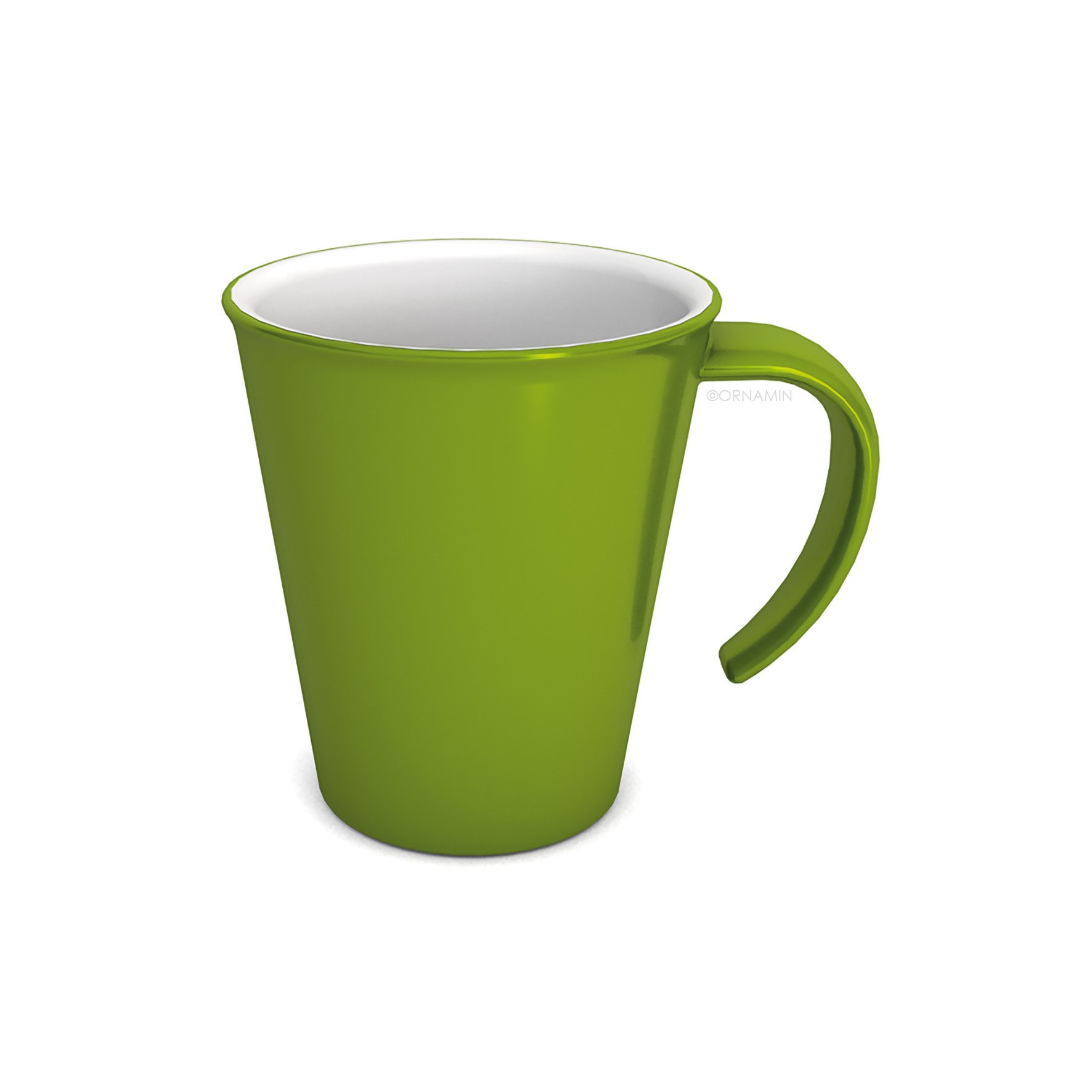 Ornamin Tasse Kaffeepott, Kaffeebecher, Campingbecher, Kaffetasse aus Kunststoff, 1-tlg., Kunststoff, BPA-frei l bruchstabil l 100% Made in Germany