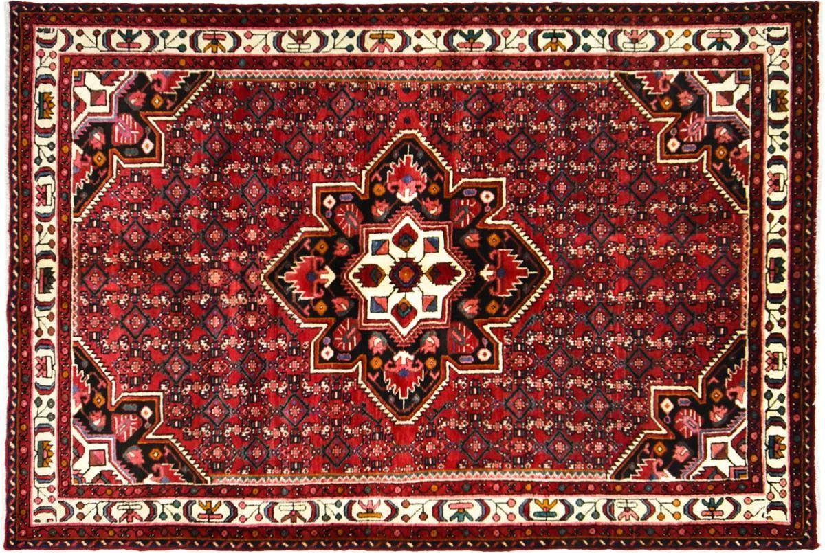 Orientteppich Hosseinabad 147x214 Handgeknüpfter Orientteppich / Perserteppich, Nain Trading, rechteckig, Höhe: 12 mm
