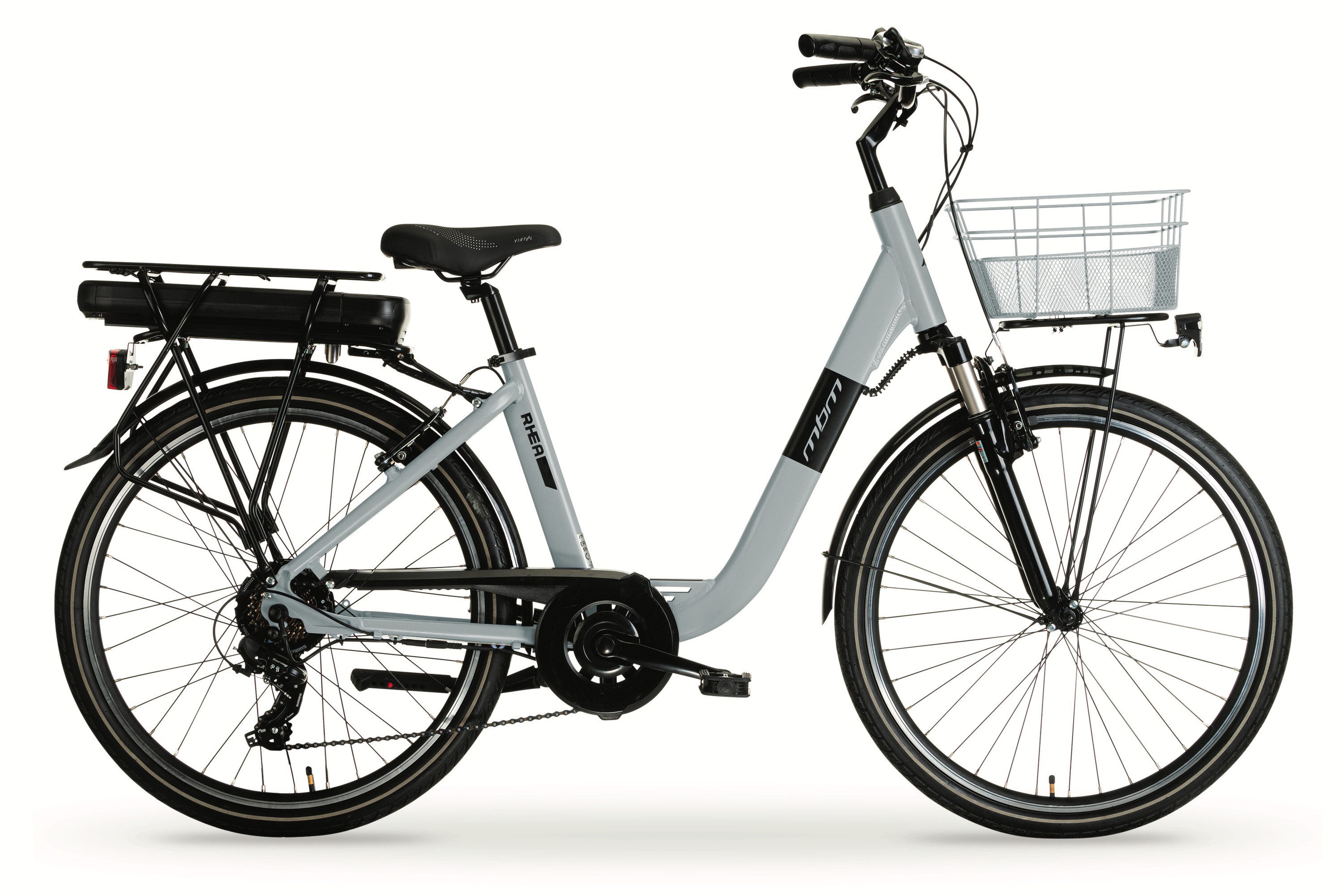 MBM E-Bike, 6 Gang Shimano, Kettenschaltung, Heckmotor, 518 Wh, Elektro-Citybike RHEA 26 Zoll