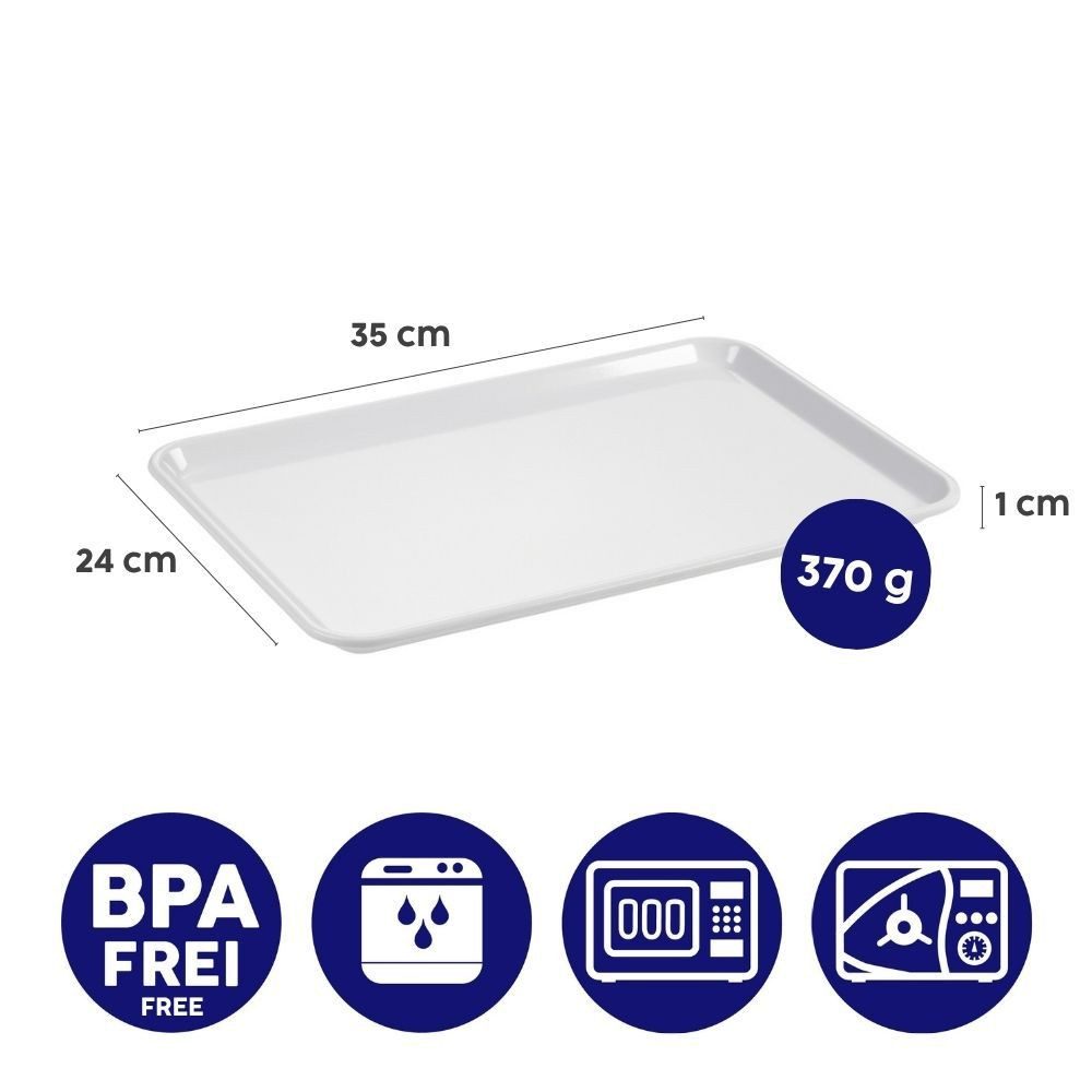 Ornamin Tablett Schür FESTOPAS® Instrumententablett 2XL für Praxis, Klinik & Labor, Kunststoff, 35 x 24 cm l Instrumentenschale l Labortablett l Laborschale
