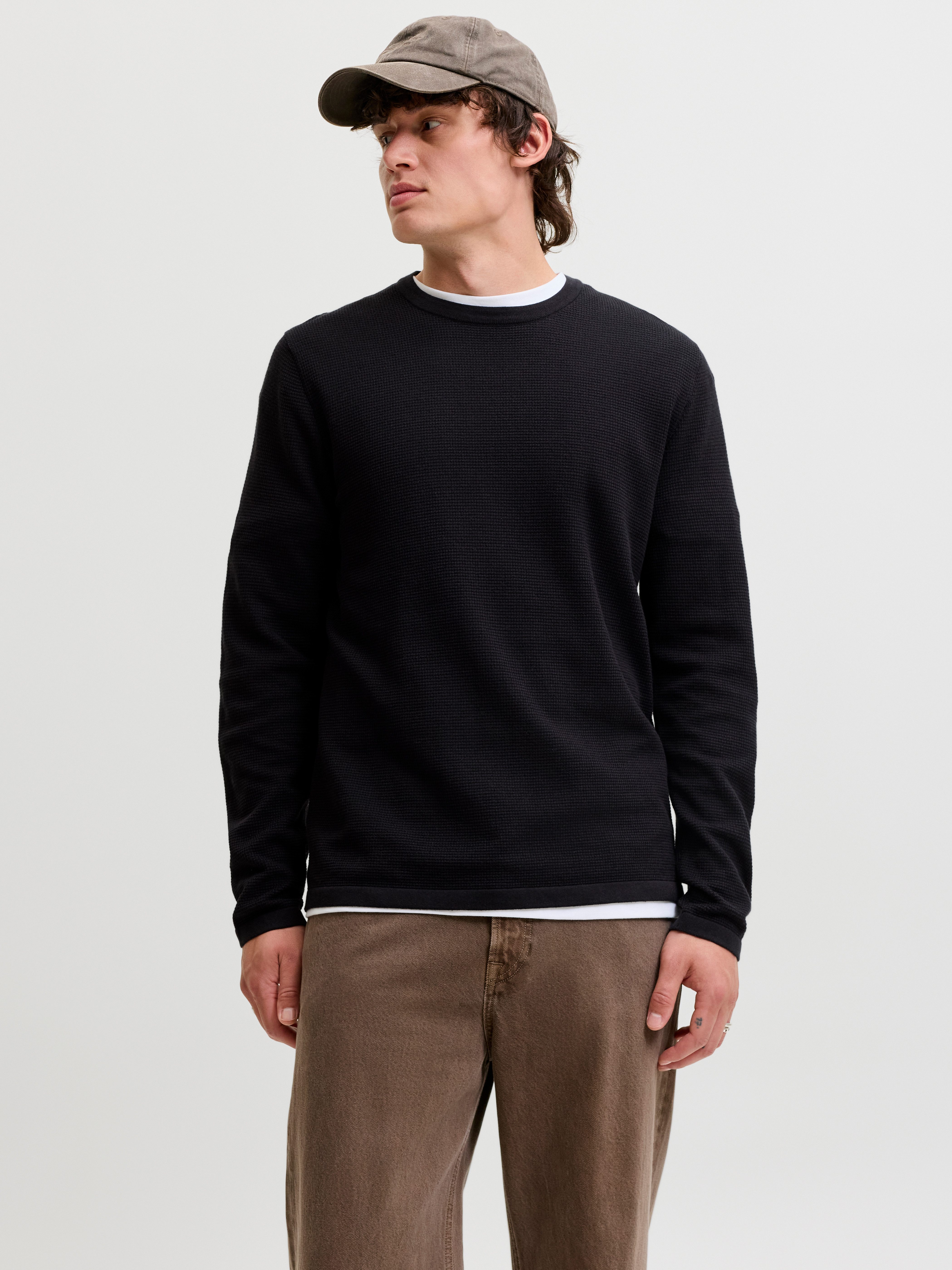Jack & Jones Rundhalspullover JJEAUSTIN KNIT CREW NECK NOOS Baumwollmischung, regular fit