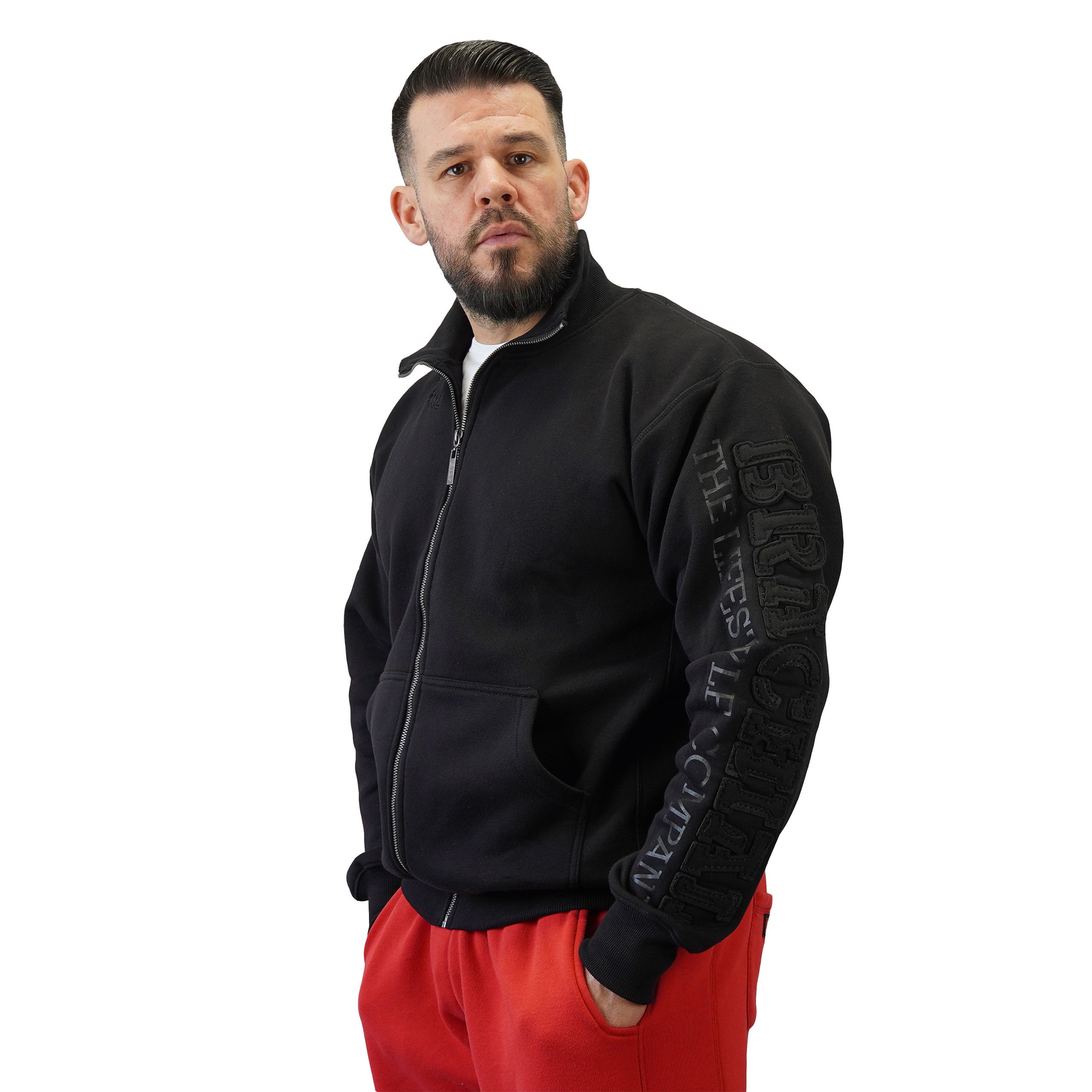 BRACHIAL THE LIFESTYLE COMPANY Trainingsjacke Brachial Zip-Sweater "Gym" schwarz/schwarz