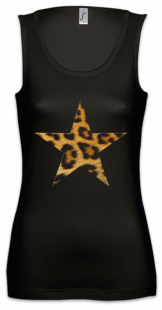 Urban Backwoods Tanktop Rockabella Star II Ärmelloses Damen T-Shirt Tattoo Nautical Rockabilly Leopard Stern Oldschool Fifties