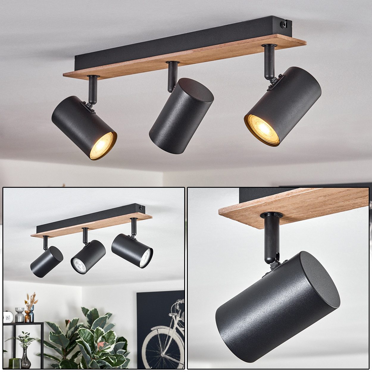 hofstein Deckenleuchte Deckenlampe aus Metall/MDF in günstig online kaufen