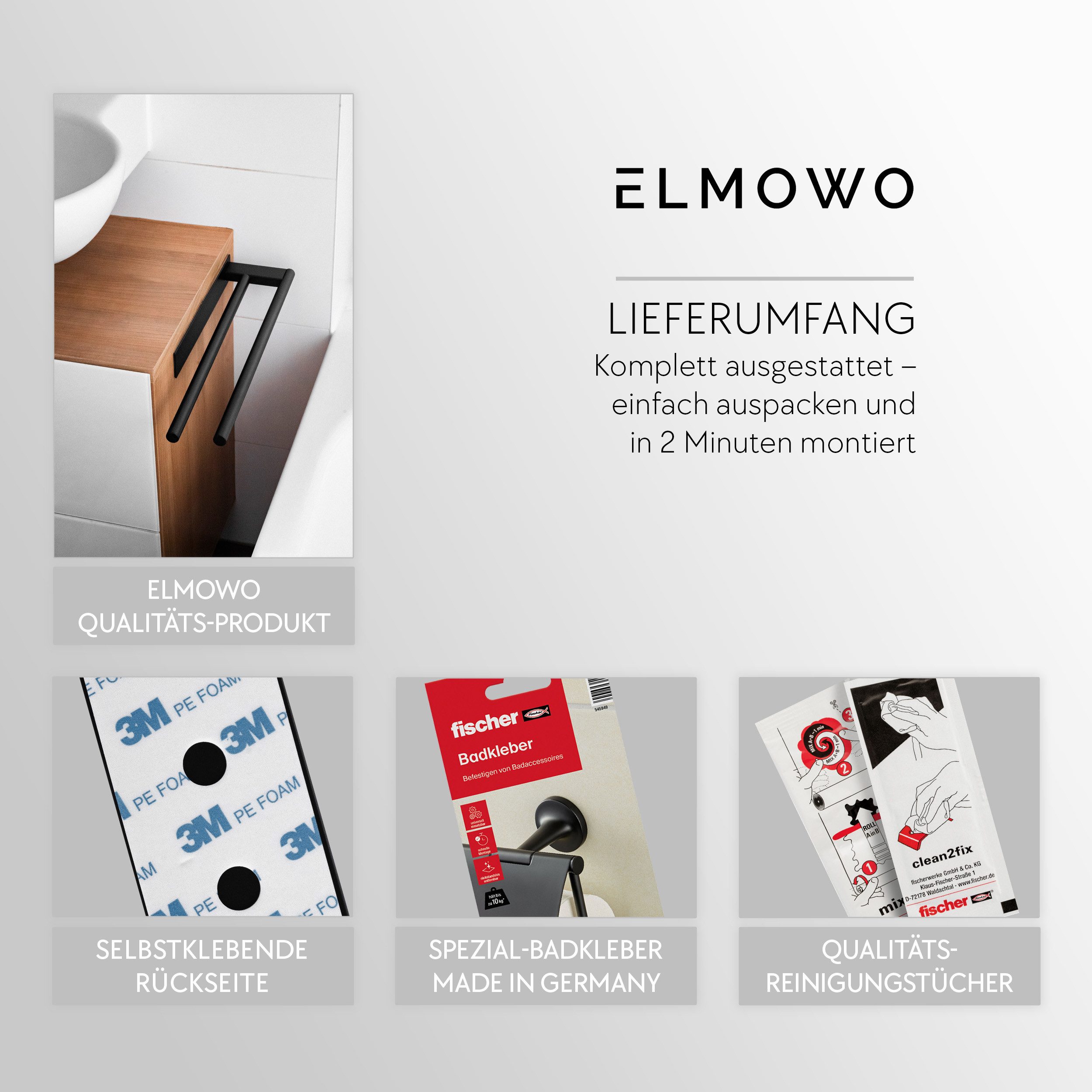 ELMOWO Handtuchhalter ohne Bohren aus Edelstahl günstig online kaufen