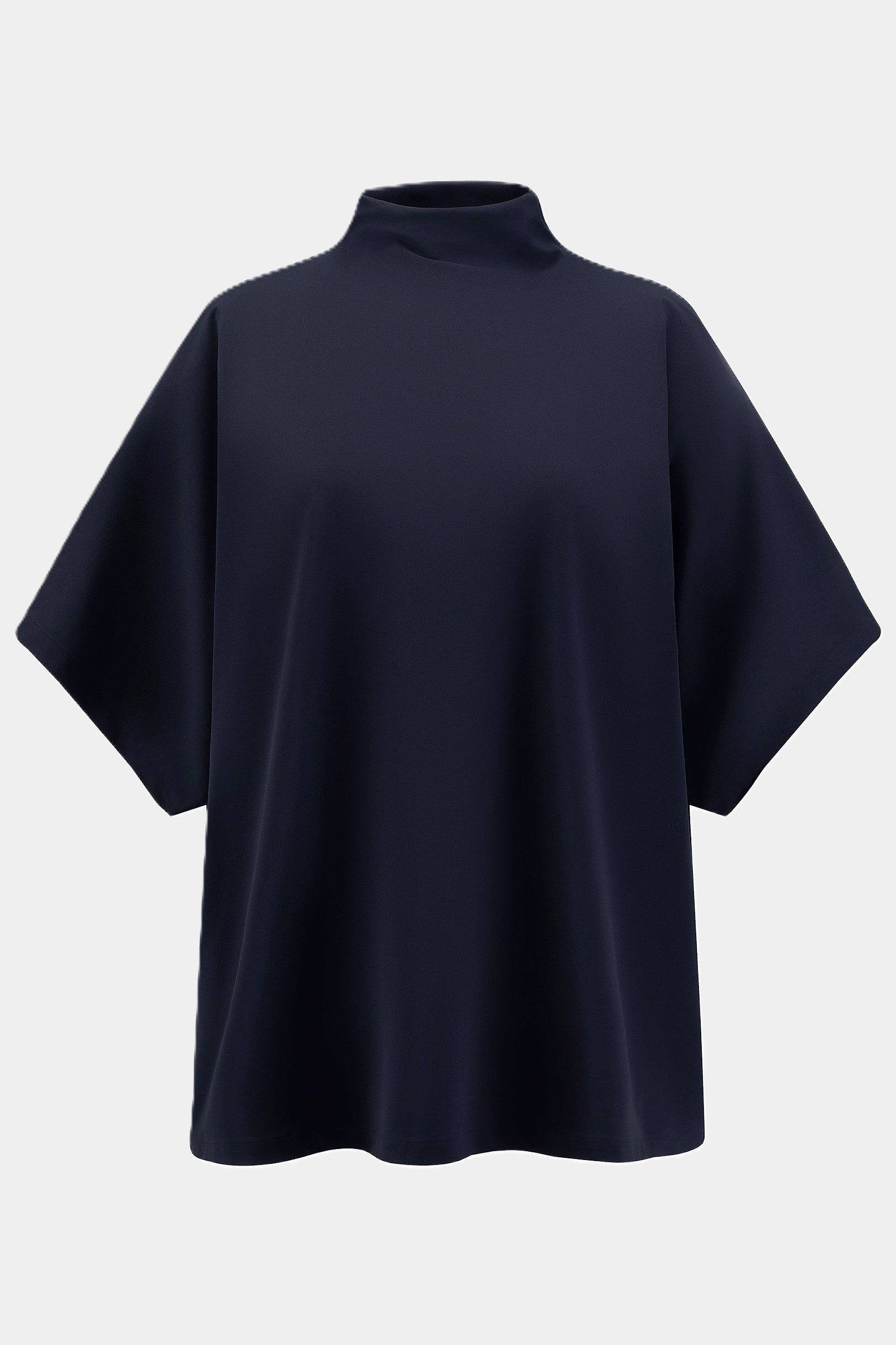 T-Shirt Damen Wide Fit Oberteil mit Fledermausärmeln Navy – Knitterarm