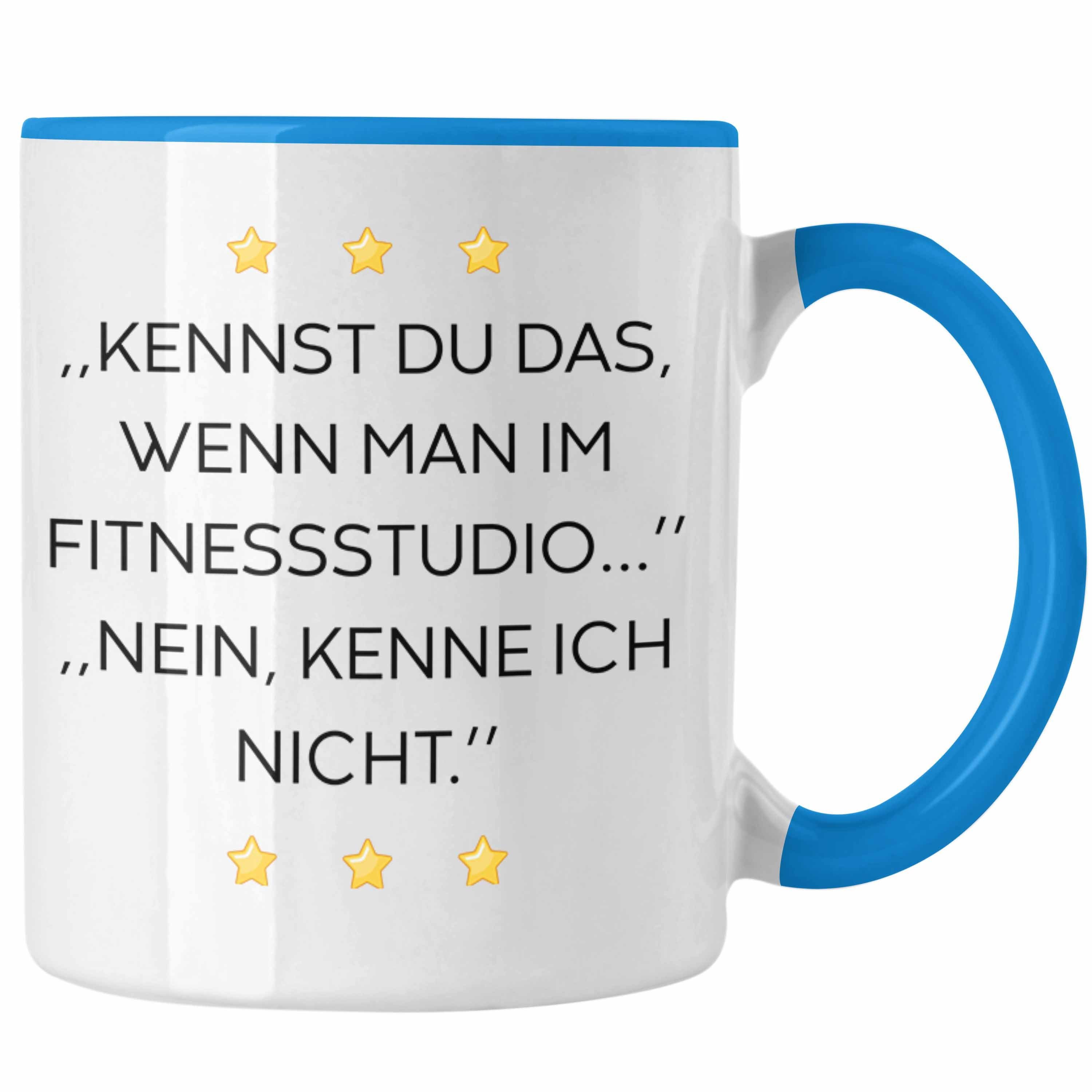 Trendation Tasse Trendation - Lustige Tasse mit Spruch für Frauen Männer Arbeit Büro Lustig Tassen Becher mit Sprüchen Kollegin Geschenk Sarkasmus Fitness Blau