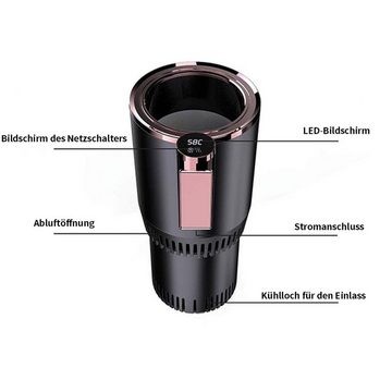 yozhiqu Tassenwärmer 2-in-1-Smart-Auto-Tassenwärmer, Smarter Auto-Getränkehalter mit LED-Temperaturanzeige