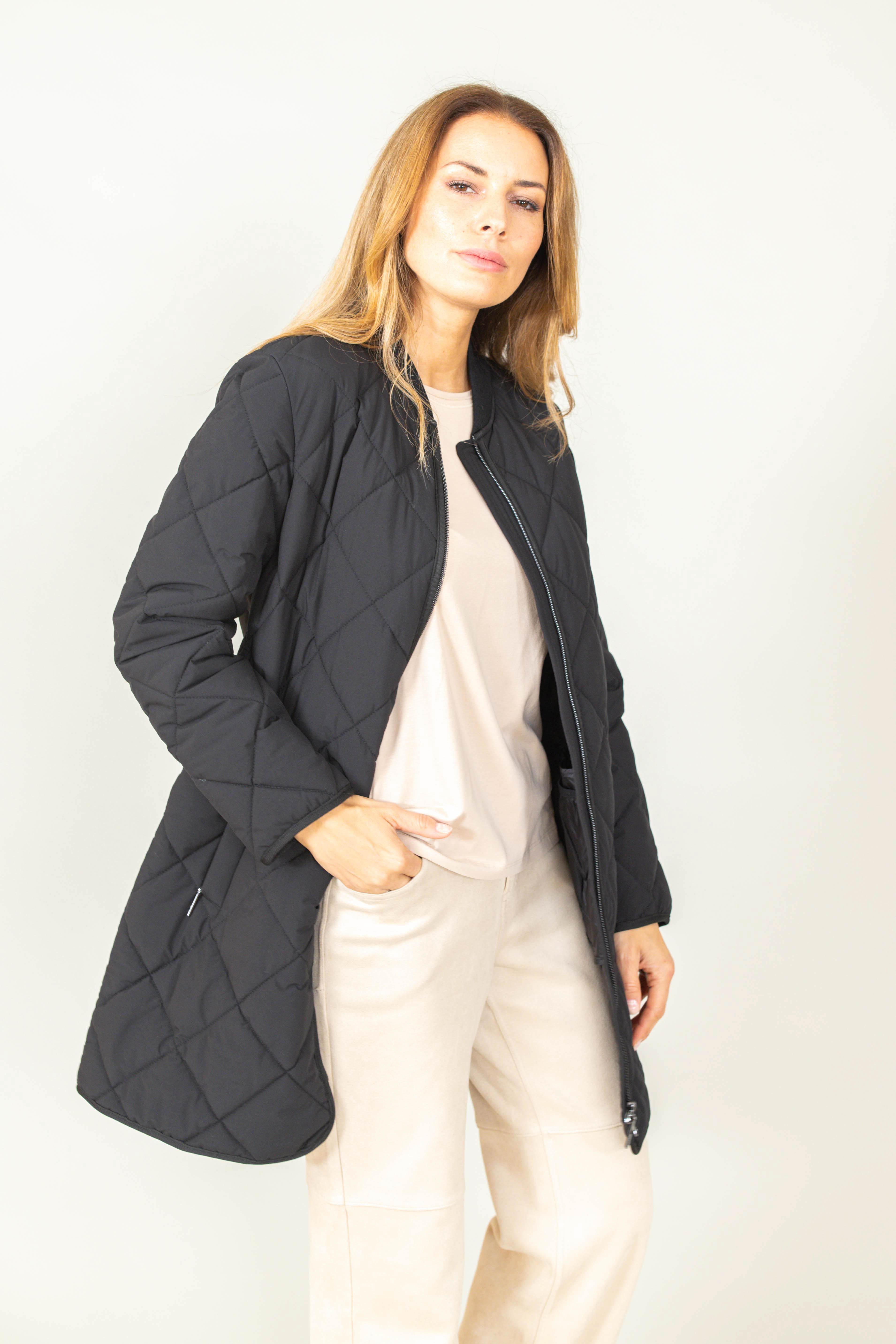 WEGA Green Goose Bomberjacke Rautenstepp-Longbomber "Natural-Stretch" günstig online kaufen