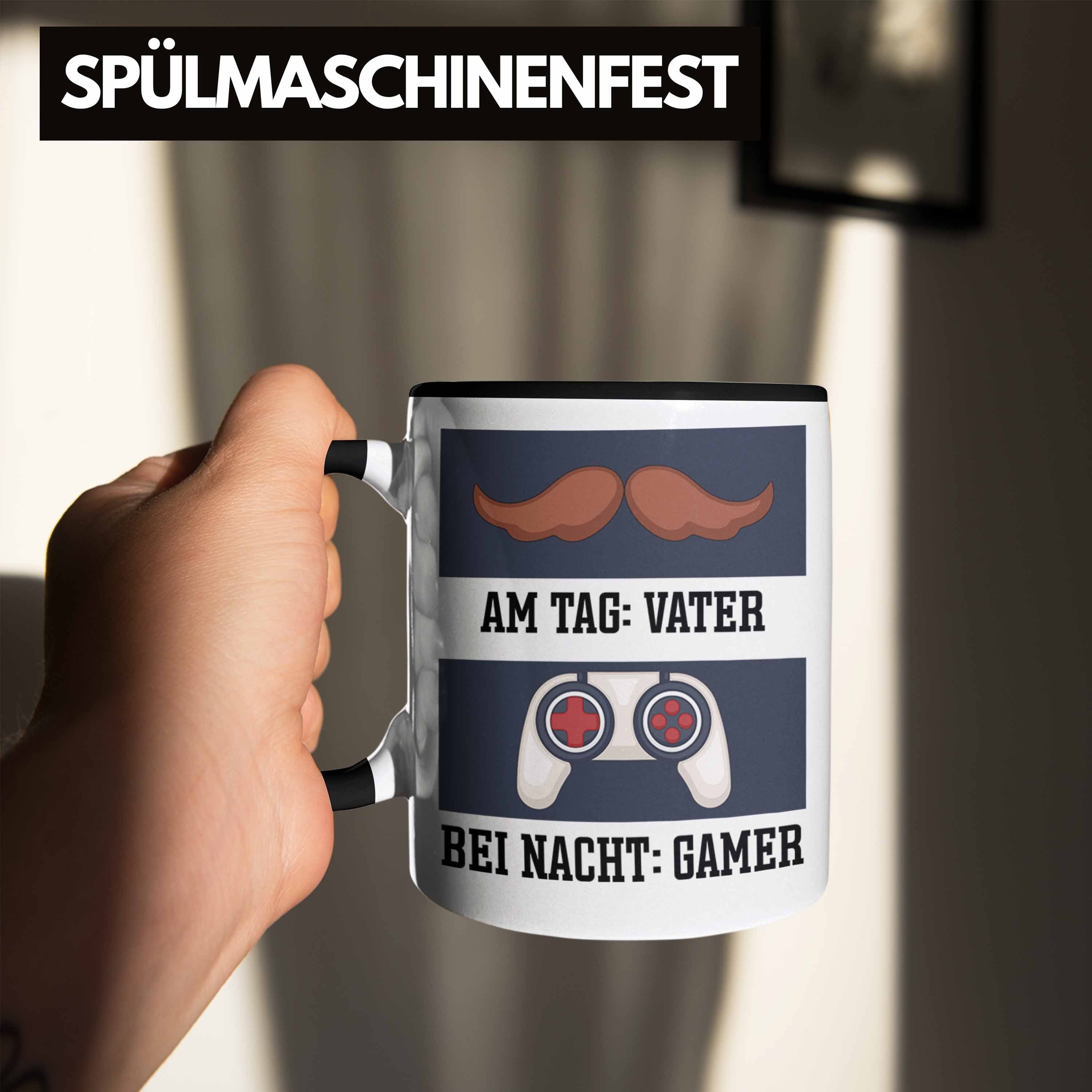 Schwarz Vater Vatertag Trendation Tasse Bei Gamer Geschenkidee Geschenk Papa Tasse Spruch Nacht