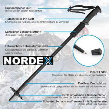MAVURA Wanderstöcke NORDEX Wanderstock Set Aluminium Nordic Walking Stöcke, Teleskop ultraleicht Trekking Stöcke [2 Stück]