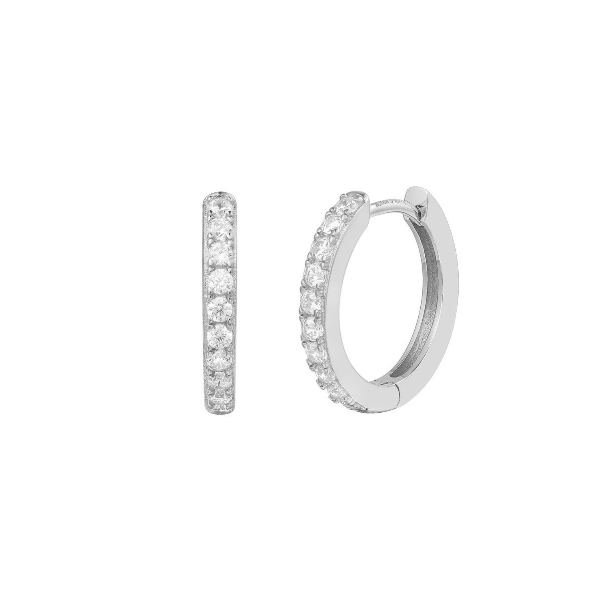 Paar Creolen Creolen Damen Modern Basic Zirkonia Sterlingsilber 15 mm XS10351