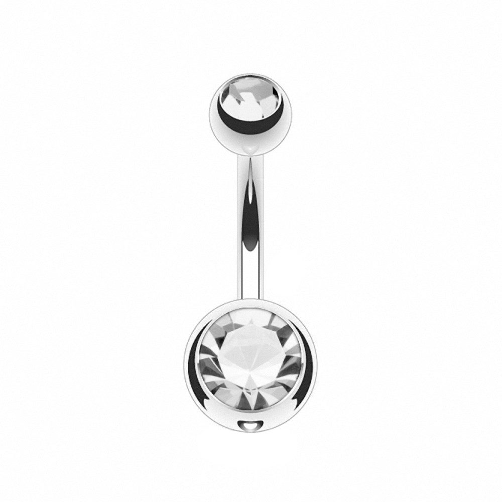 Taffstyle Bauchnabelpiercing Bauchnabelpiercing Titan G23 Doppelkristall günstig online kaufen