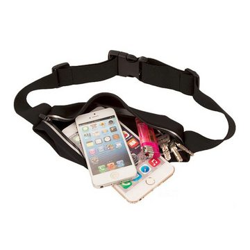 K-S-Trade Handyhülle für Apple iPhone 13 mini, Jogging-Armband Gürteltasche Umhängetasche Bauchtasche schwarz