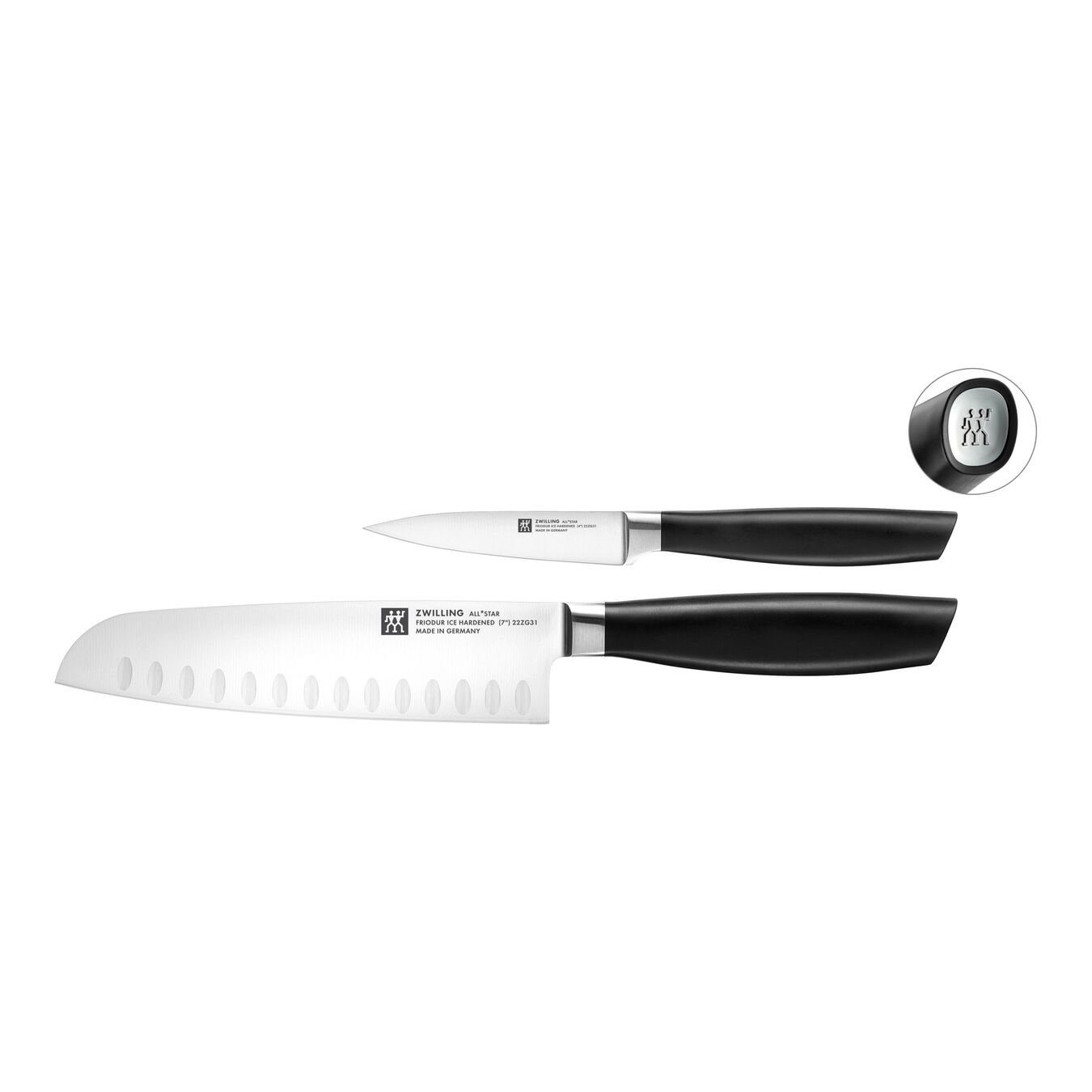 Zwilling Messerblock ZWILLING All * Star Messerset 2-tlg, Silber Kochmesser  Küchenmesser Eisgehärtet (2tlg)