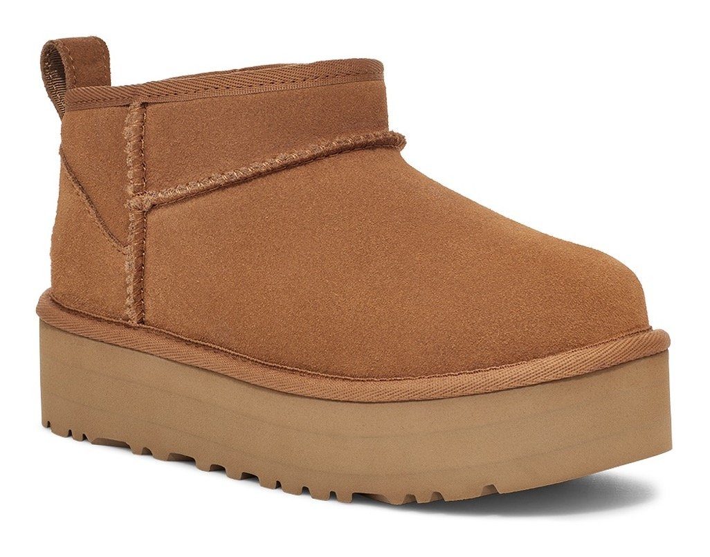 UGG UNISEX, KIDS' CLASSIC ULTRA MINI PLATFORM Schlupfboots, Plateaustiefel, Boots, Winterboots mit Logo-Aufnäher an der Ferse