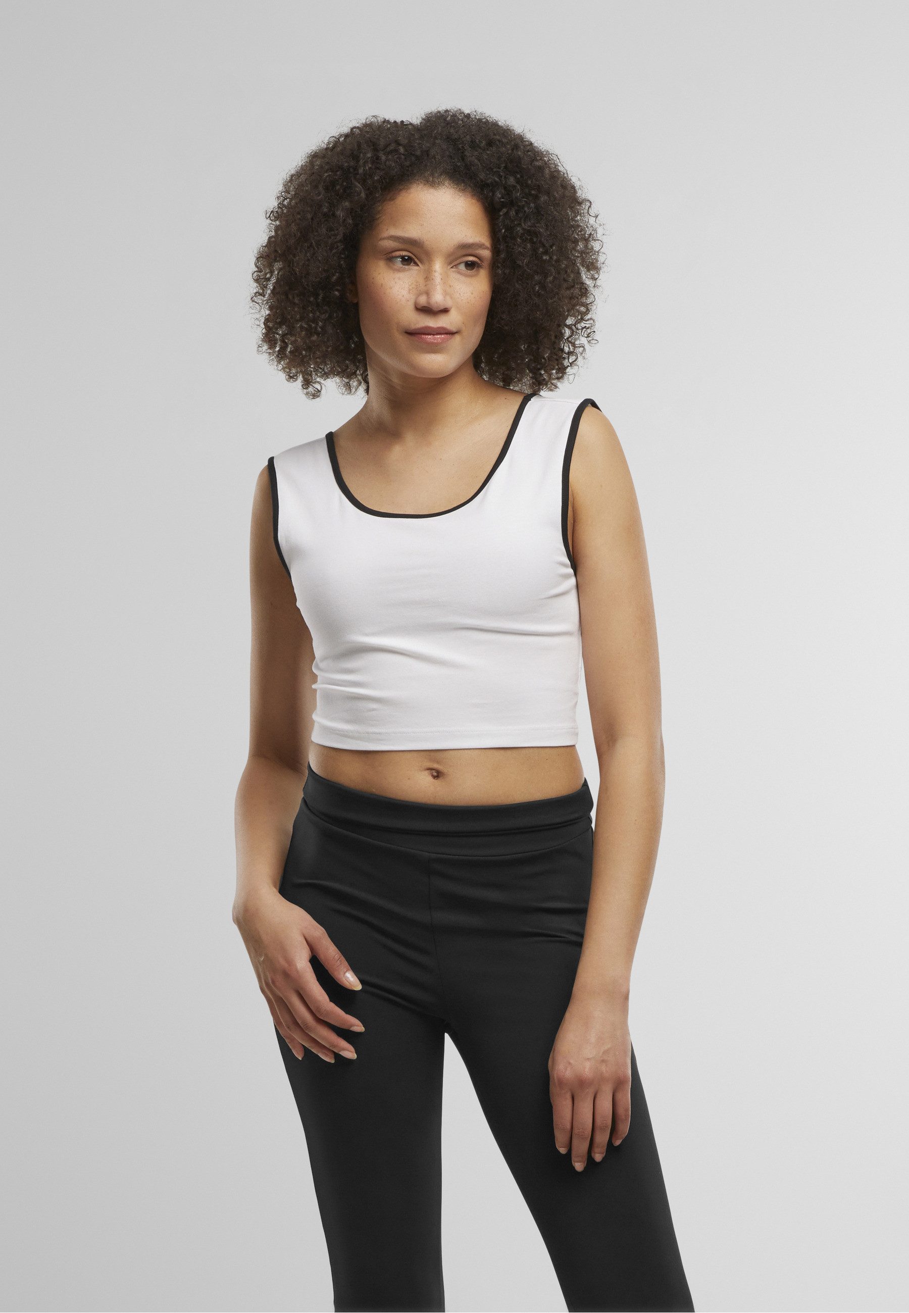URBAN CLASSICS T-Shirt Urban Classics Ladies Contrast Cropped Top (1-tlg)