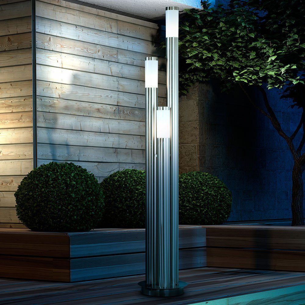 LED Außen Warmweiß, groß Leuchtmittel LED Außen-Stehlampe, Wegeleuchten Edelstahl Außen inklusive, Stehleuchte etc-shop