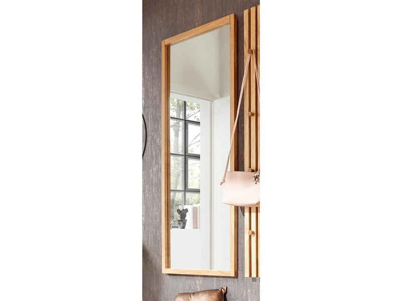 möbelando Wandspiegel Albany, Moderner Spiegel aus Massivholz in Eiche geölt. Breite 50 cm, Höhe 120 cm, Tiefe 2 cm