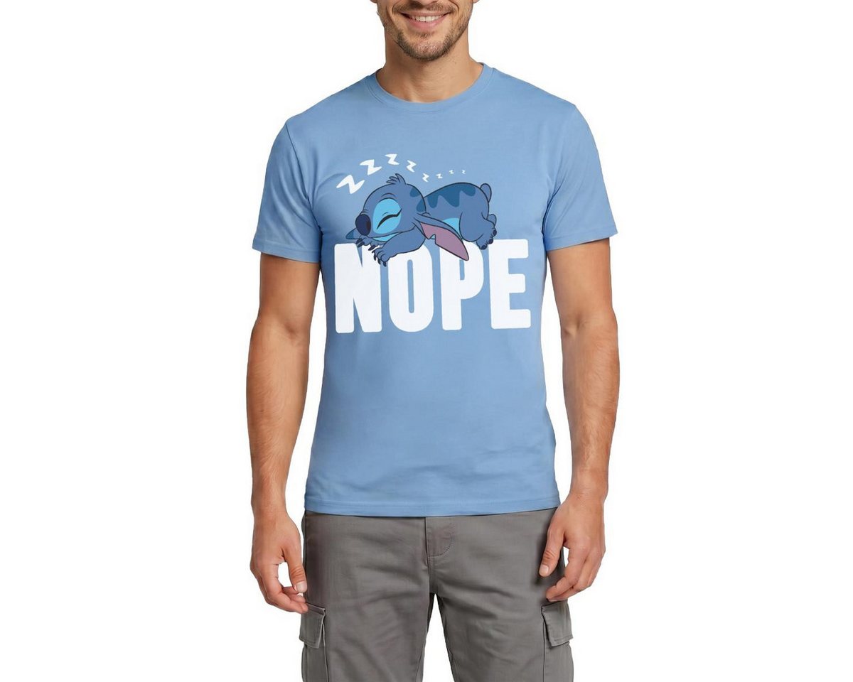 Spreadshirt T-Shirt Lilo & Stitch, Schlafender Stitch Nope Männer T-Shirt (1-tlg)