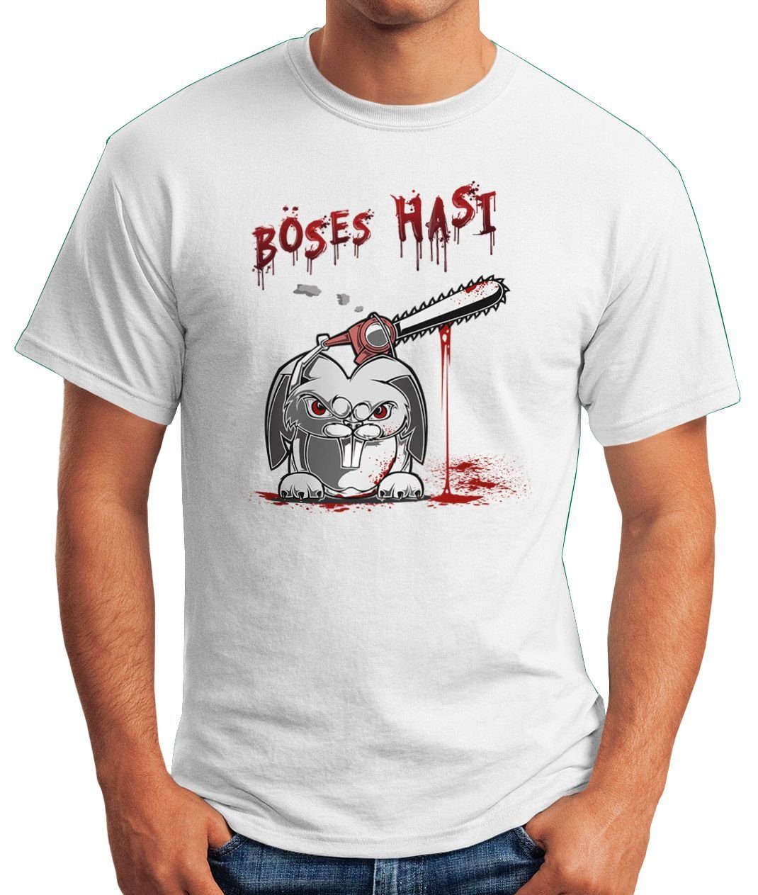 MoonWorks Print-Shirt Herren T-Shirt böses Hasi günstig online kaufen